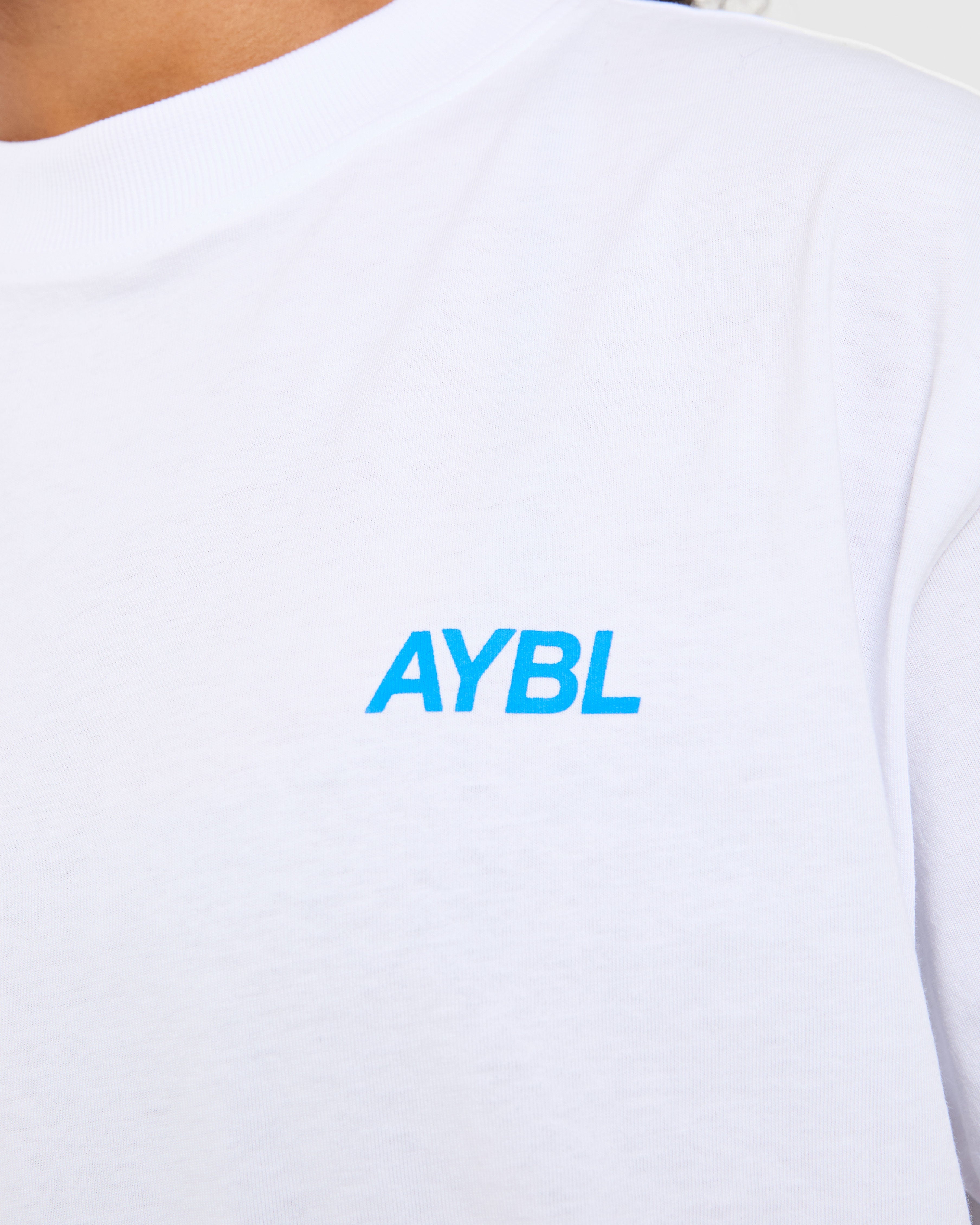 AYBL Sports Club Oversized T Shirt - Wit/Cobalt