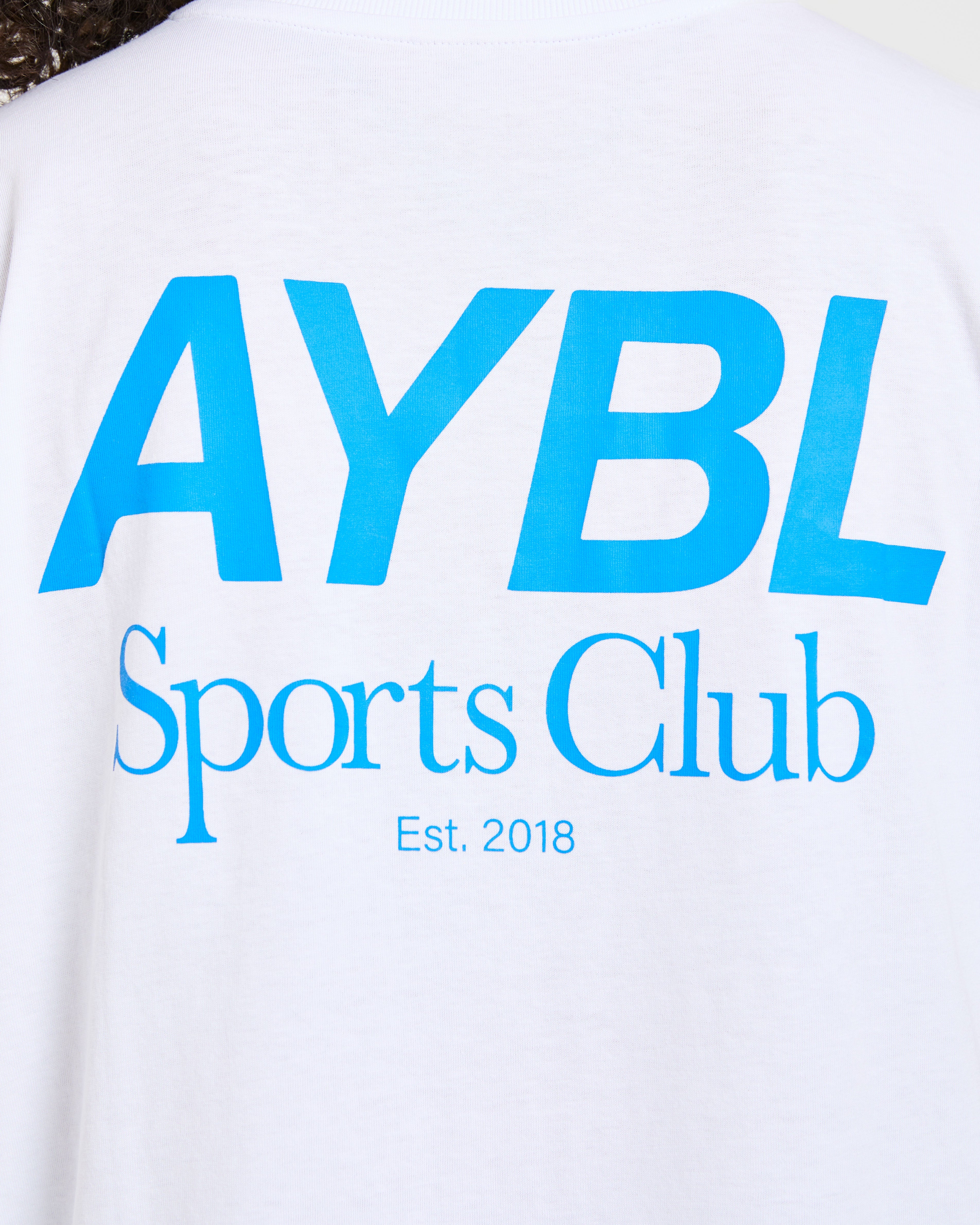 AYBL Sports Club Oversized T Shirt - Wit/Cobalt