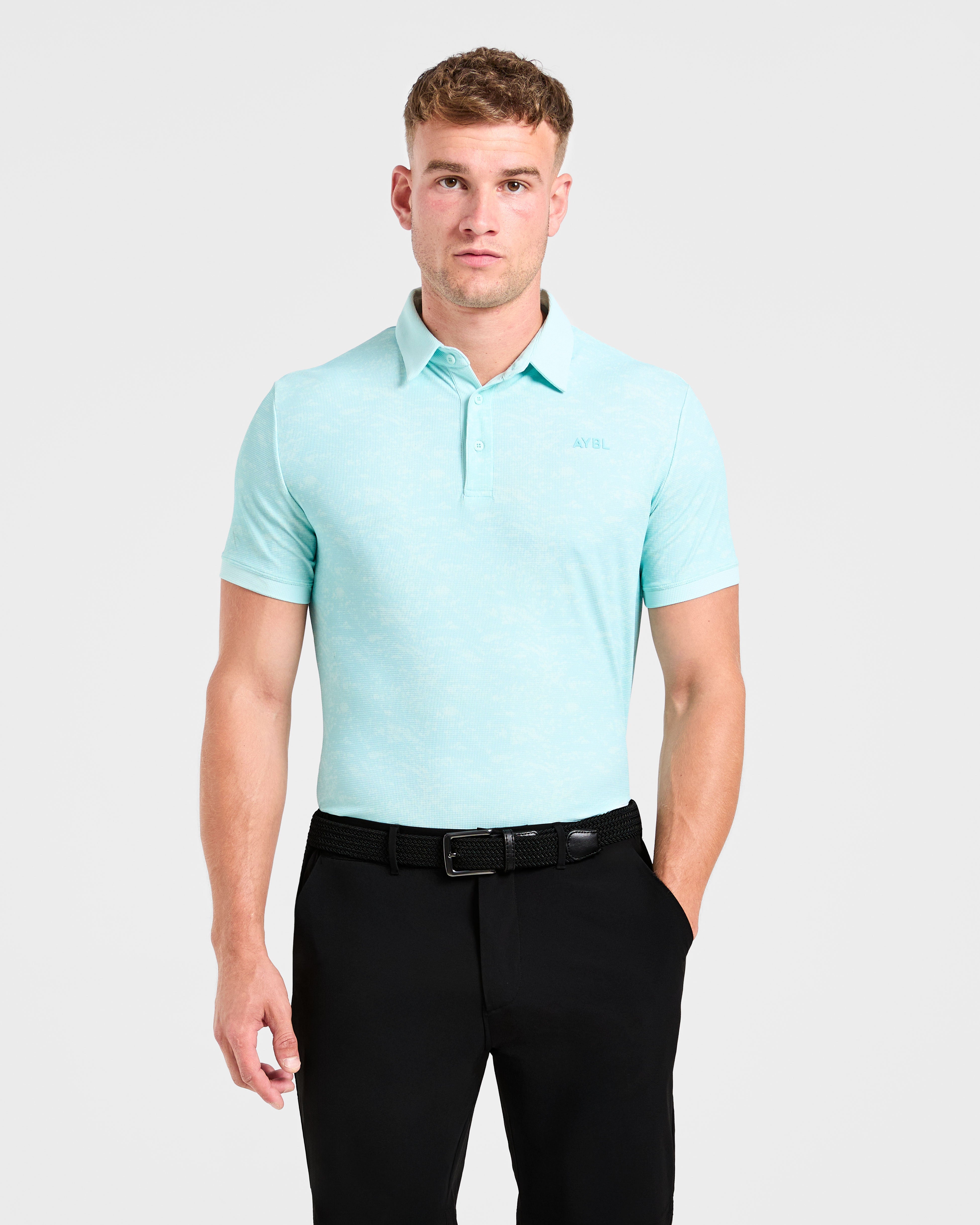 Precision Texture Polo - Summer Blauw