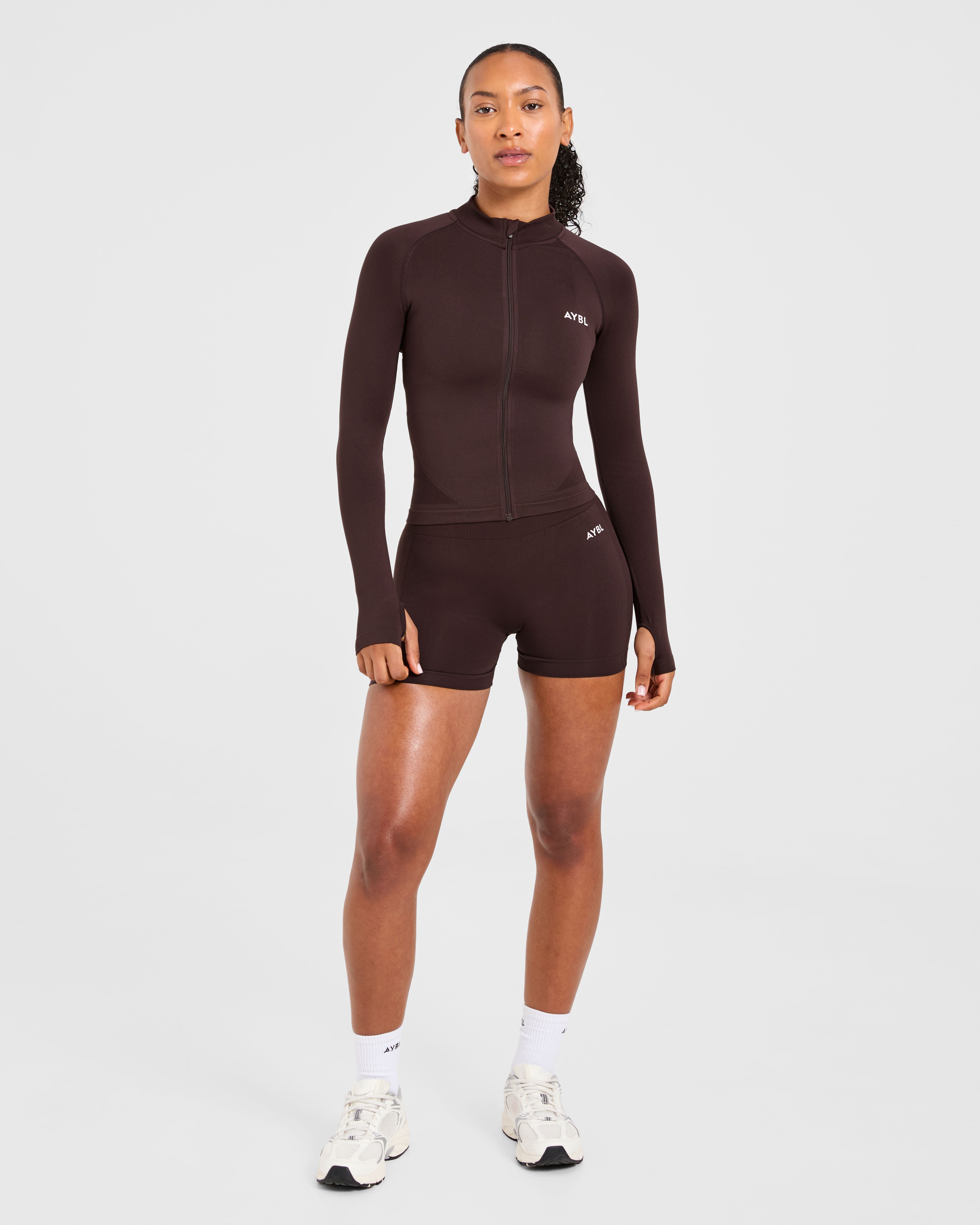 Empower Seamless Full Zip Jacket - Cocoa Bruin