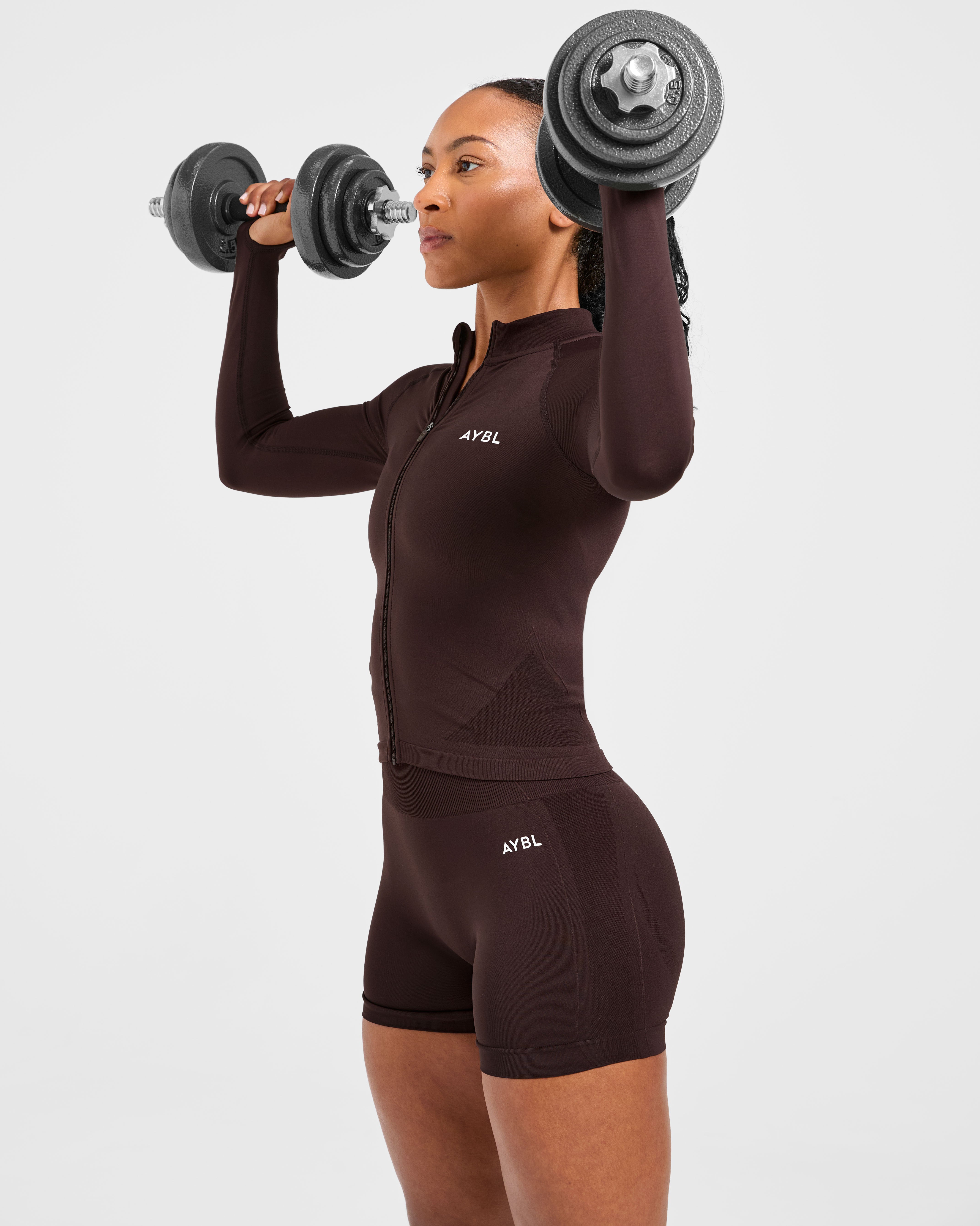 Empower Seamless Full Zip Jacket - Cocoa Bruin