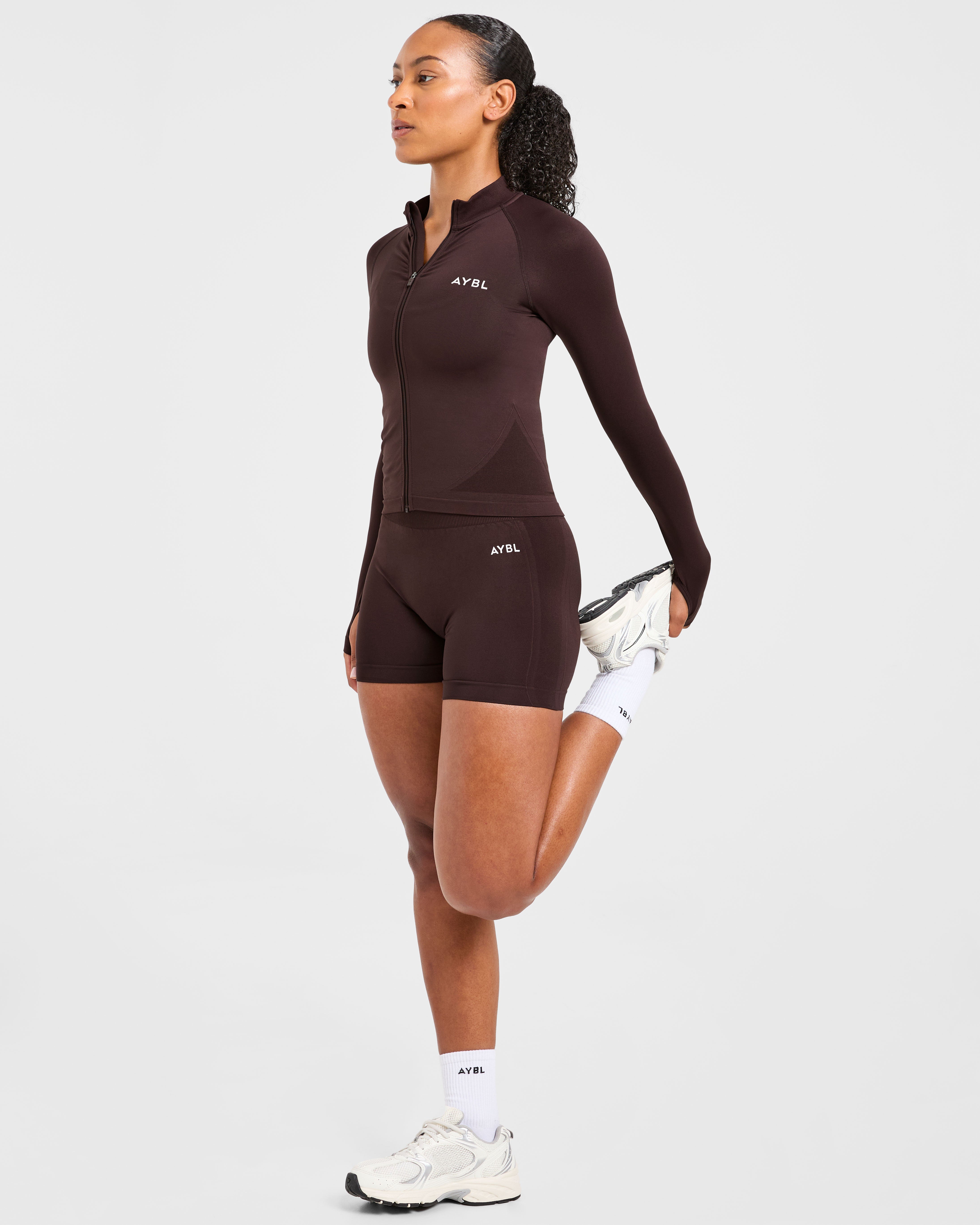 Empower Seamless Full Zip Jacket - Cocoa Bruin