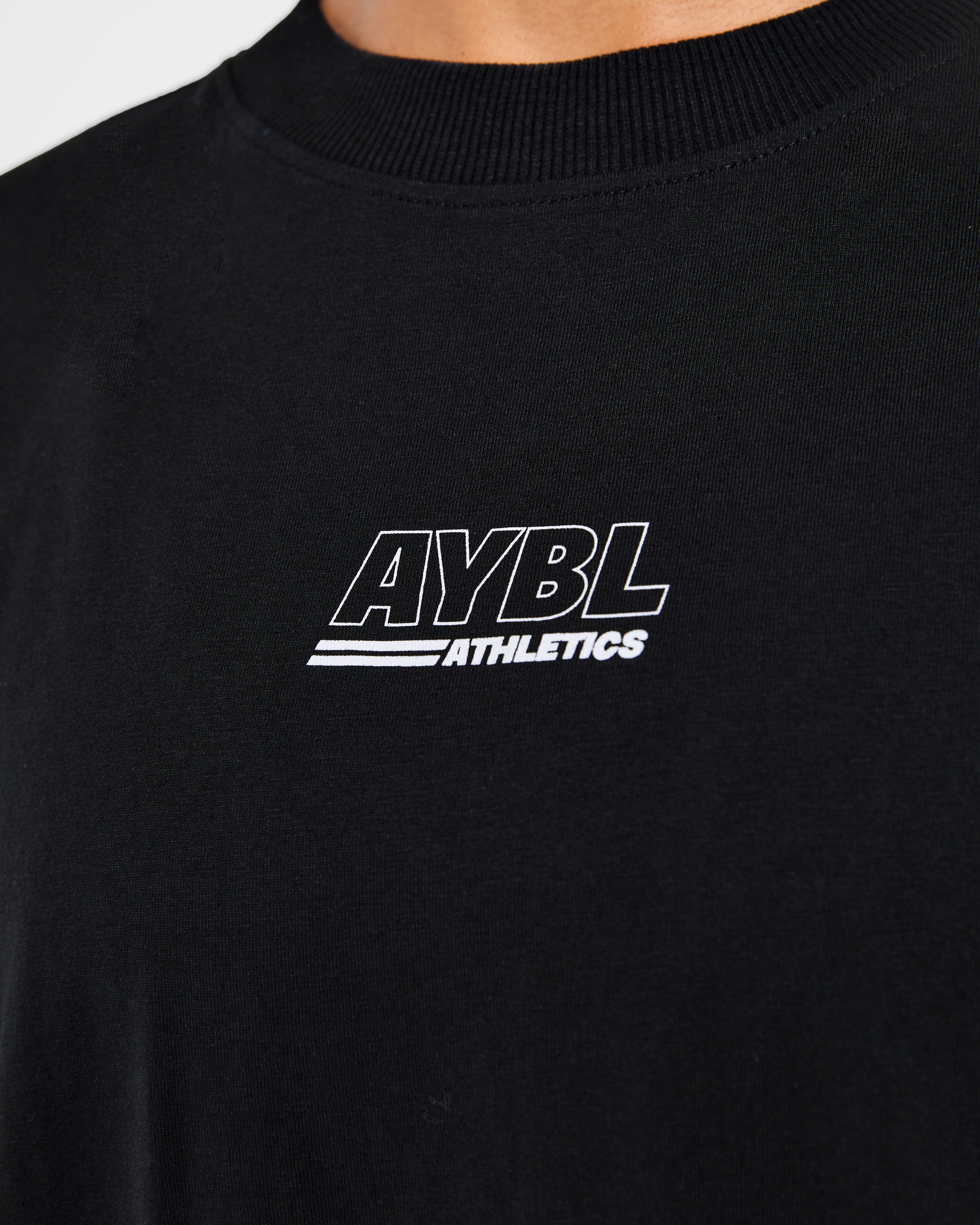 Athletics Track Oversized T Shirt - Zwart/Wit
