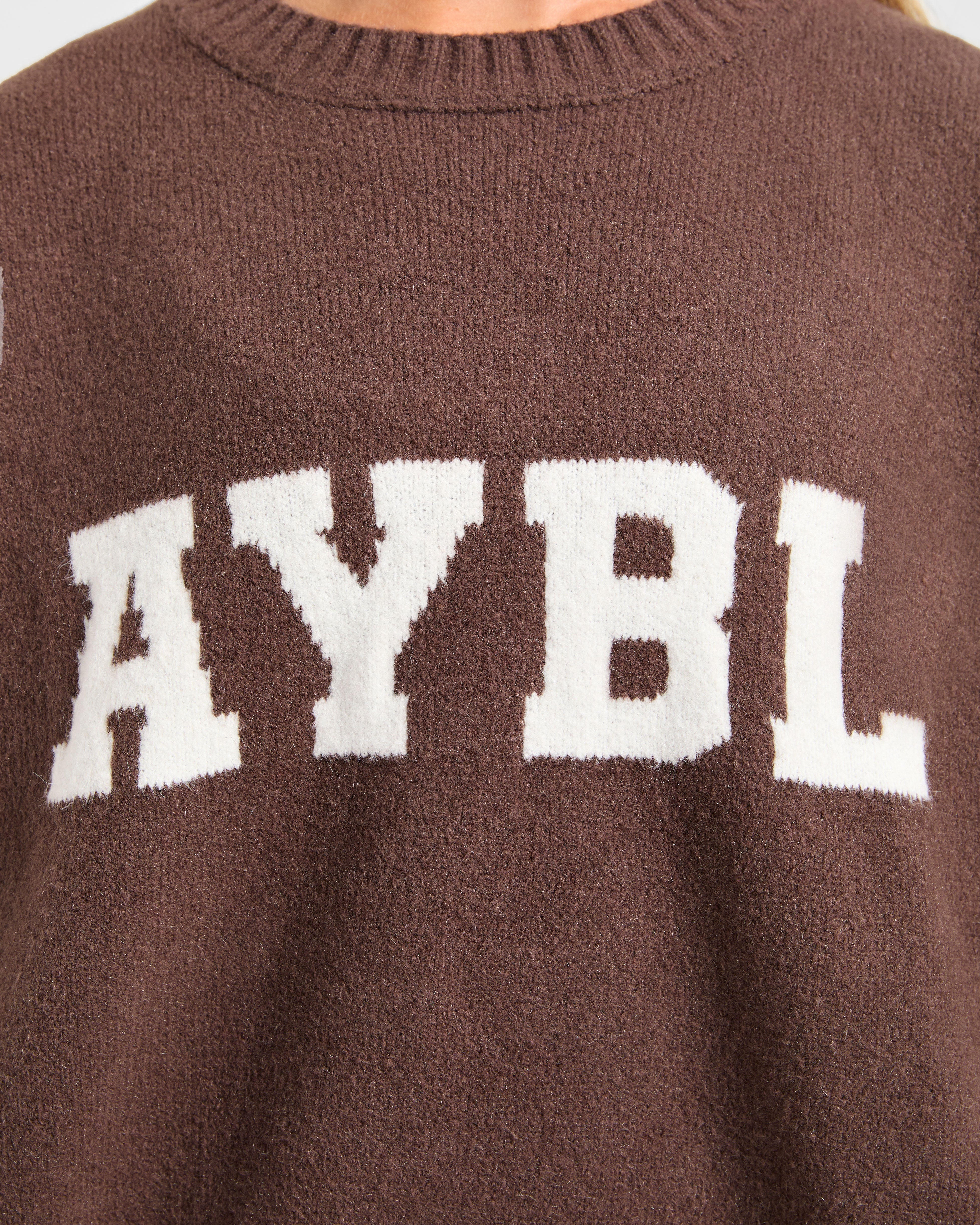 Varsity Oversized Knitted Sweater - Bruin