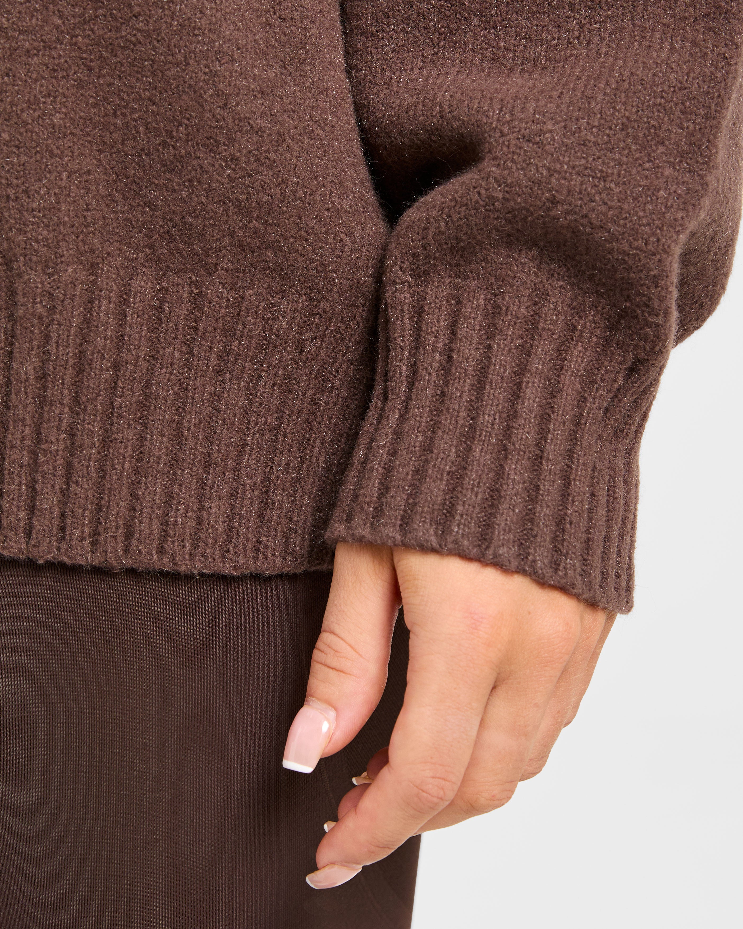 Varsity Oversized Knitted Sweater - Bruin