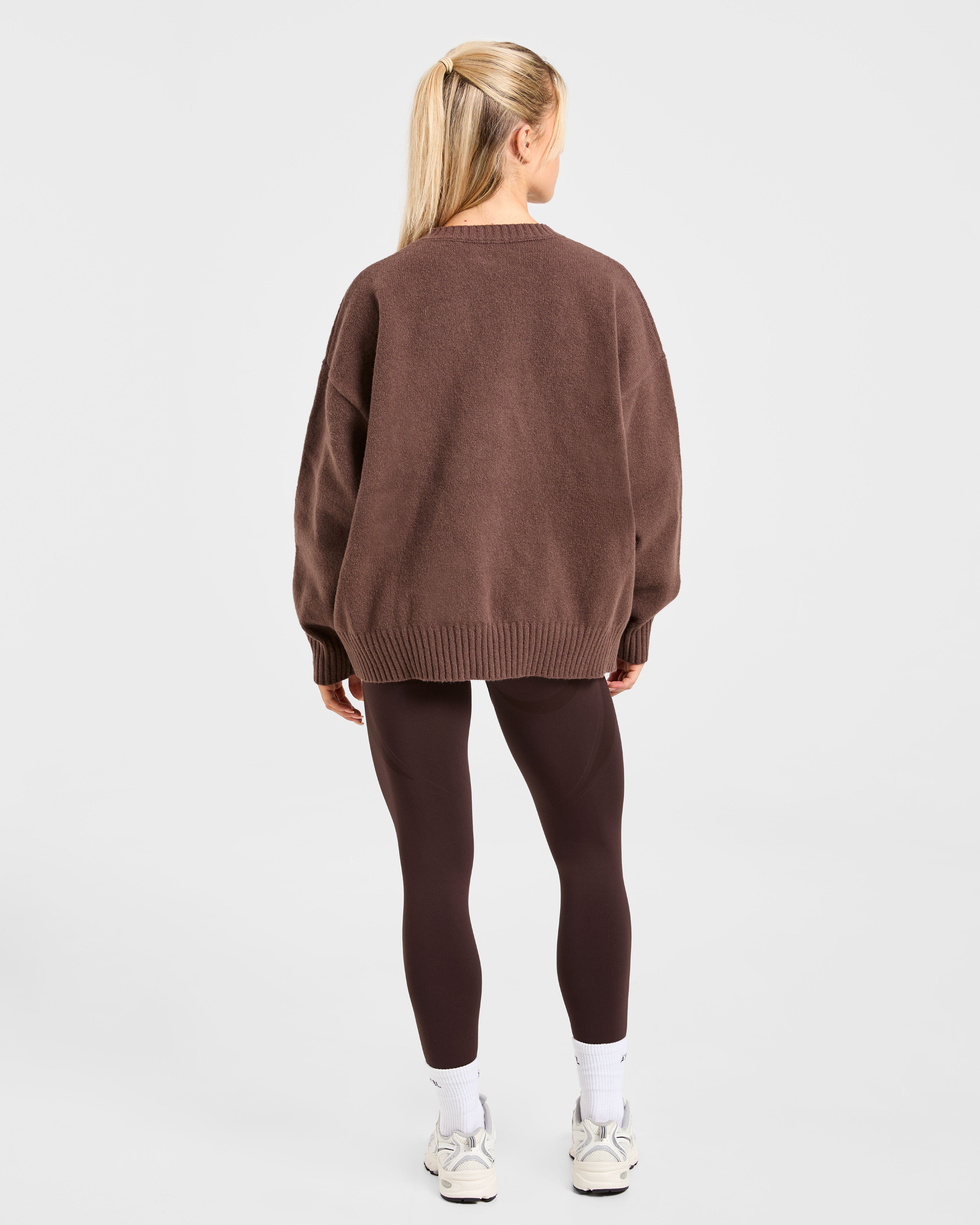 Varsity Oversized Knitted Sweater - Bruin