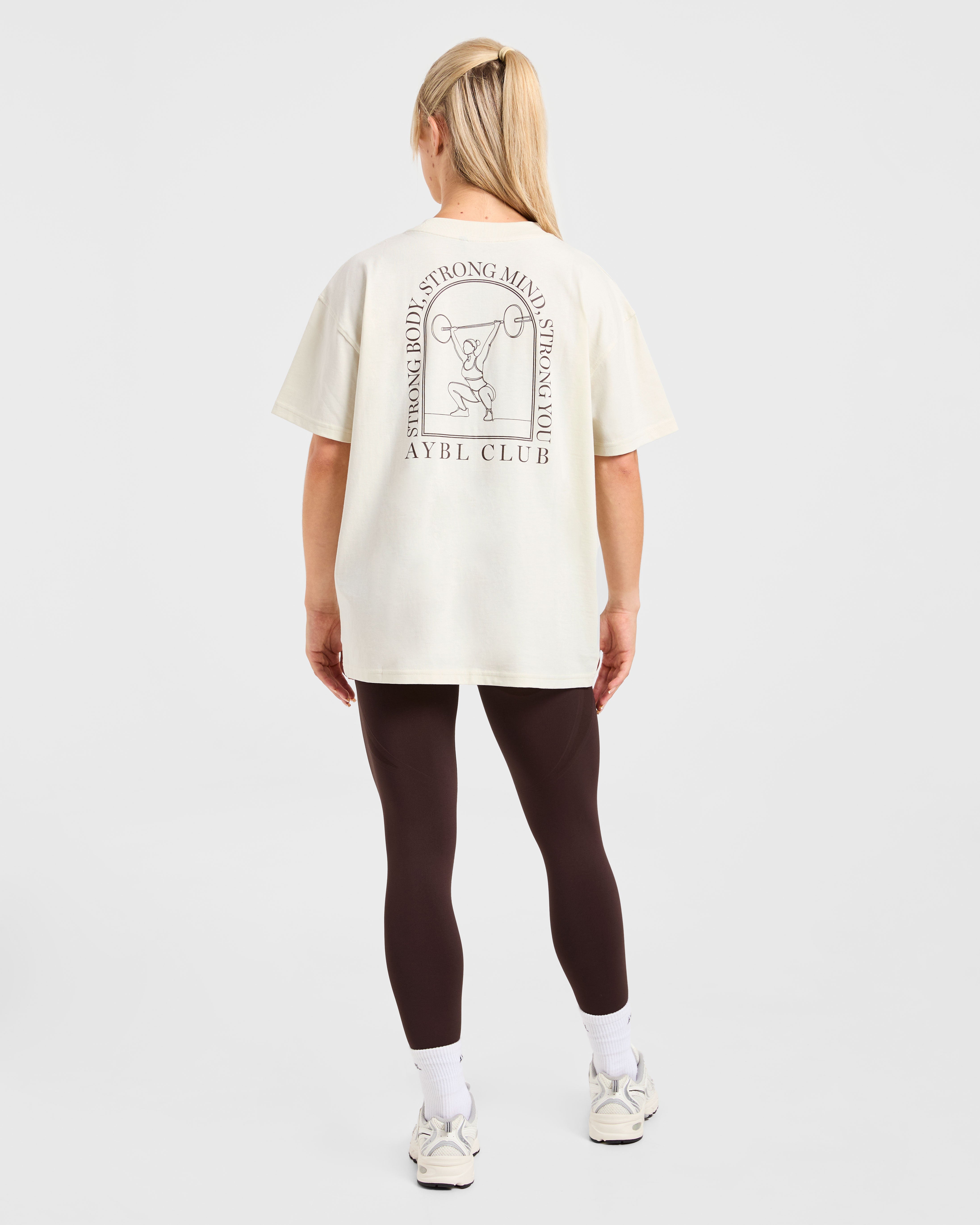 Body, Mind, You Oversized T Shirt - Beige/Bruin
