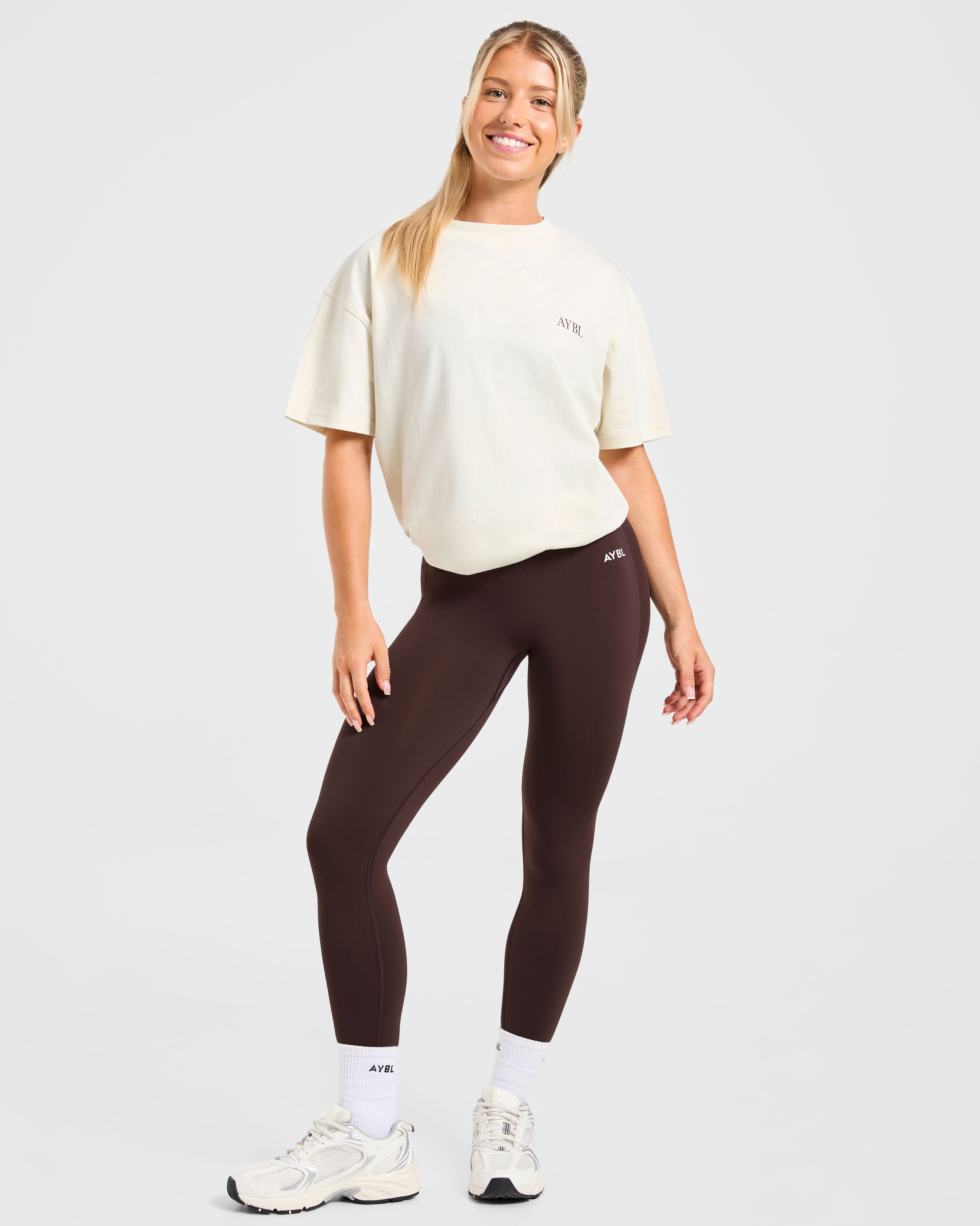 Body, Mind, You Oversized T Shirt - Beige/Bruin