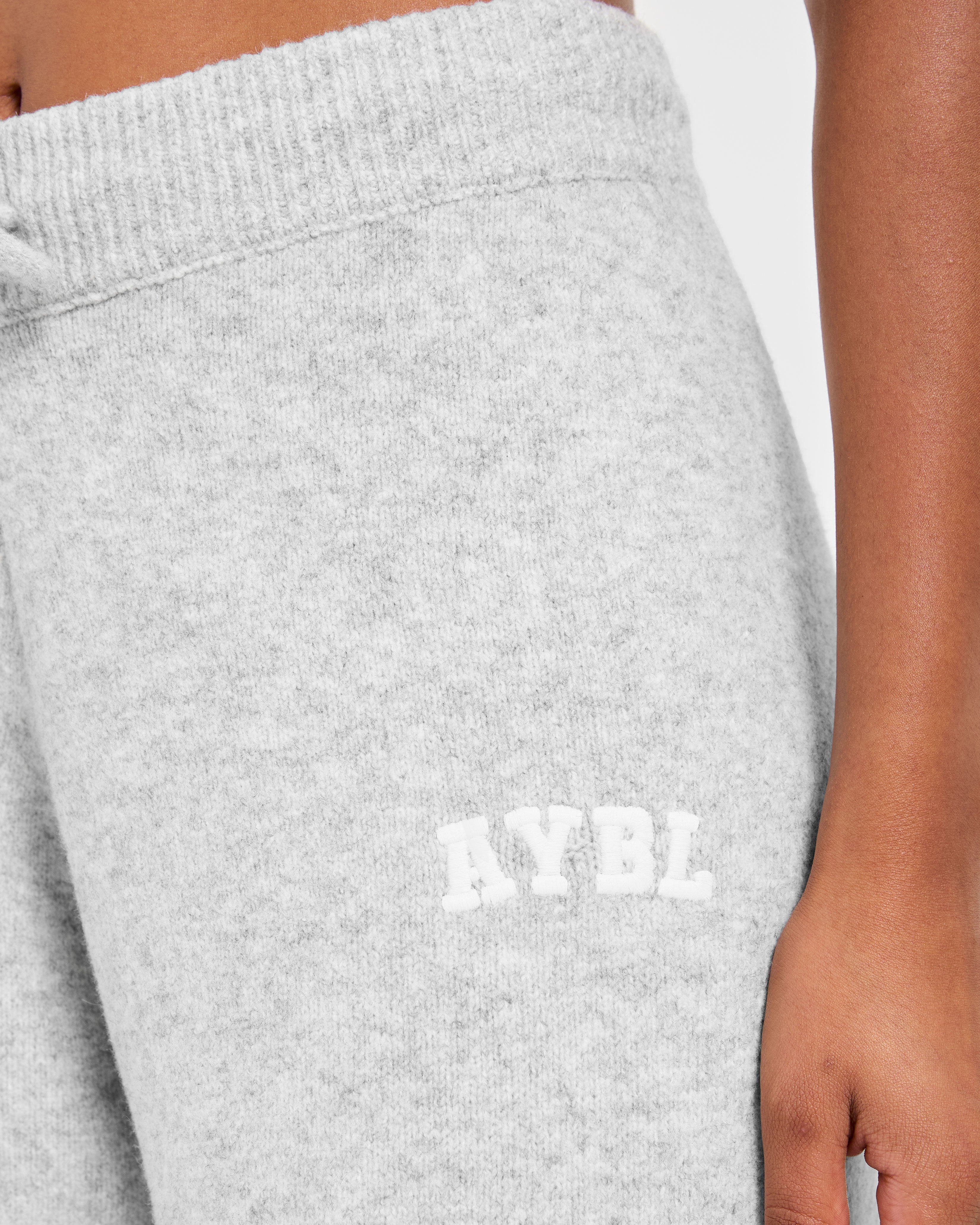 Varsity Oversized Knitted Joggers - Grijs Marl