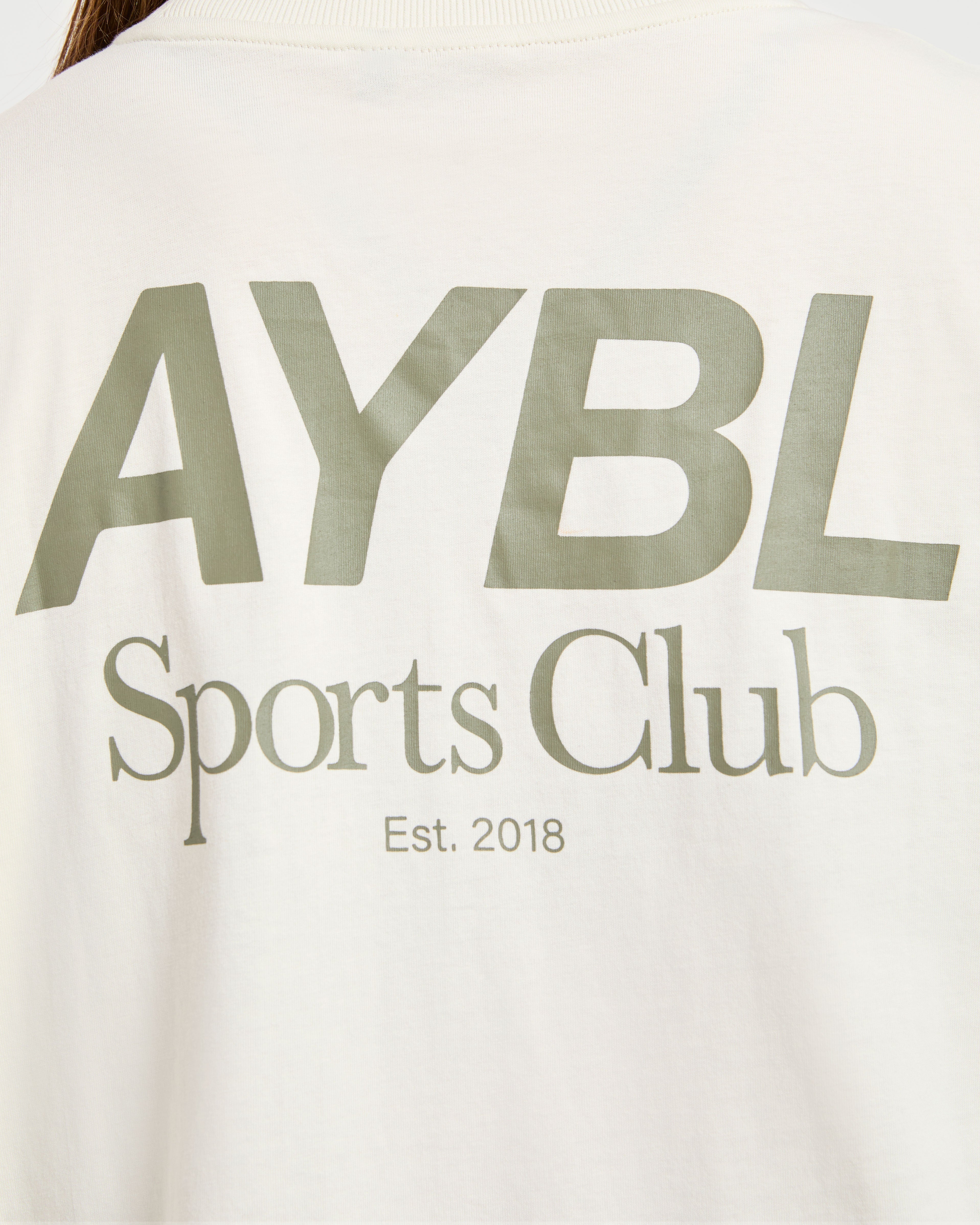 AYBL Sports Club Oversized T Shirt - Beige/Muted Olive