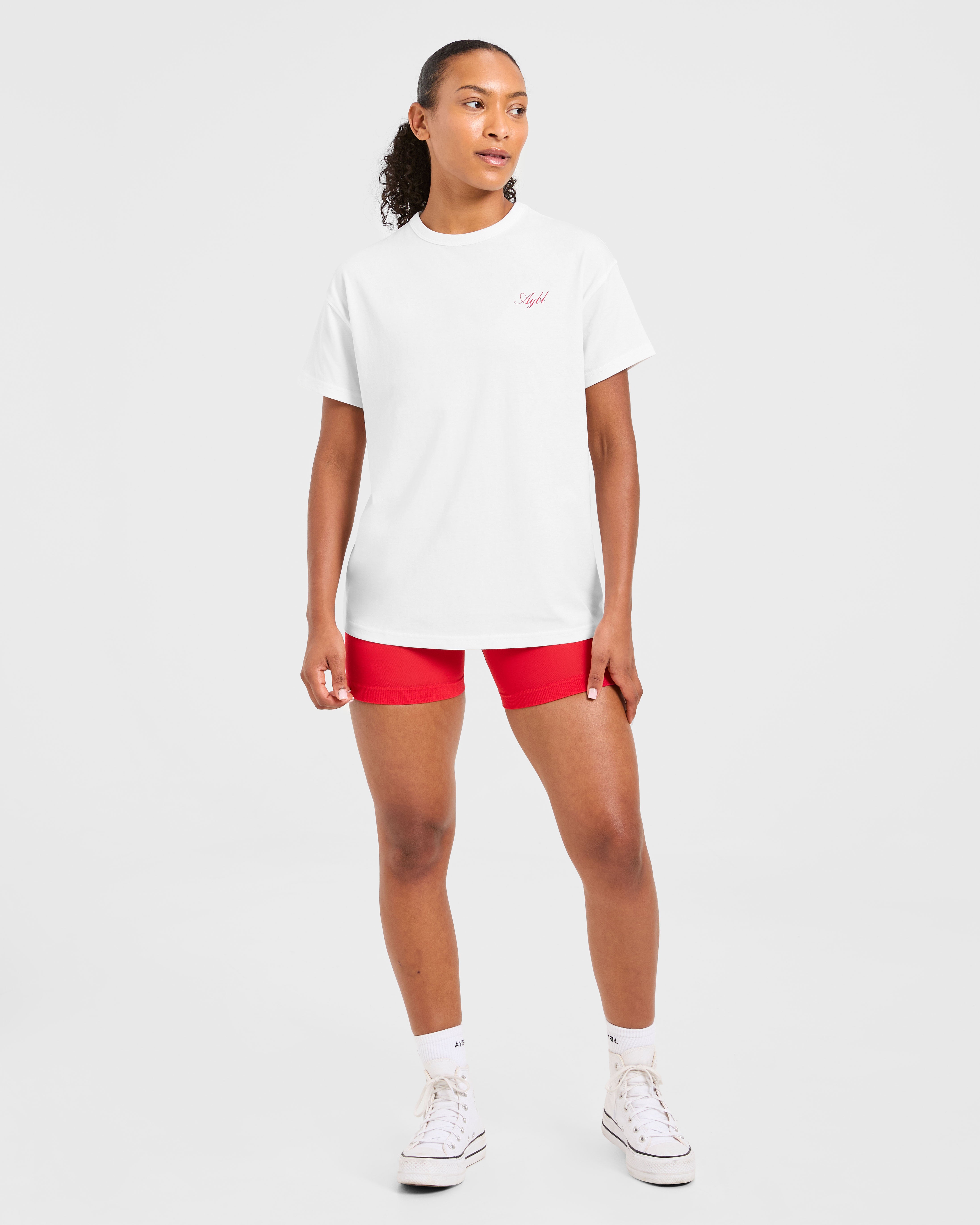 Athletics Sport Dept Oversized T Shirt - Wit/Rood