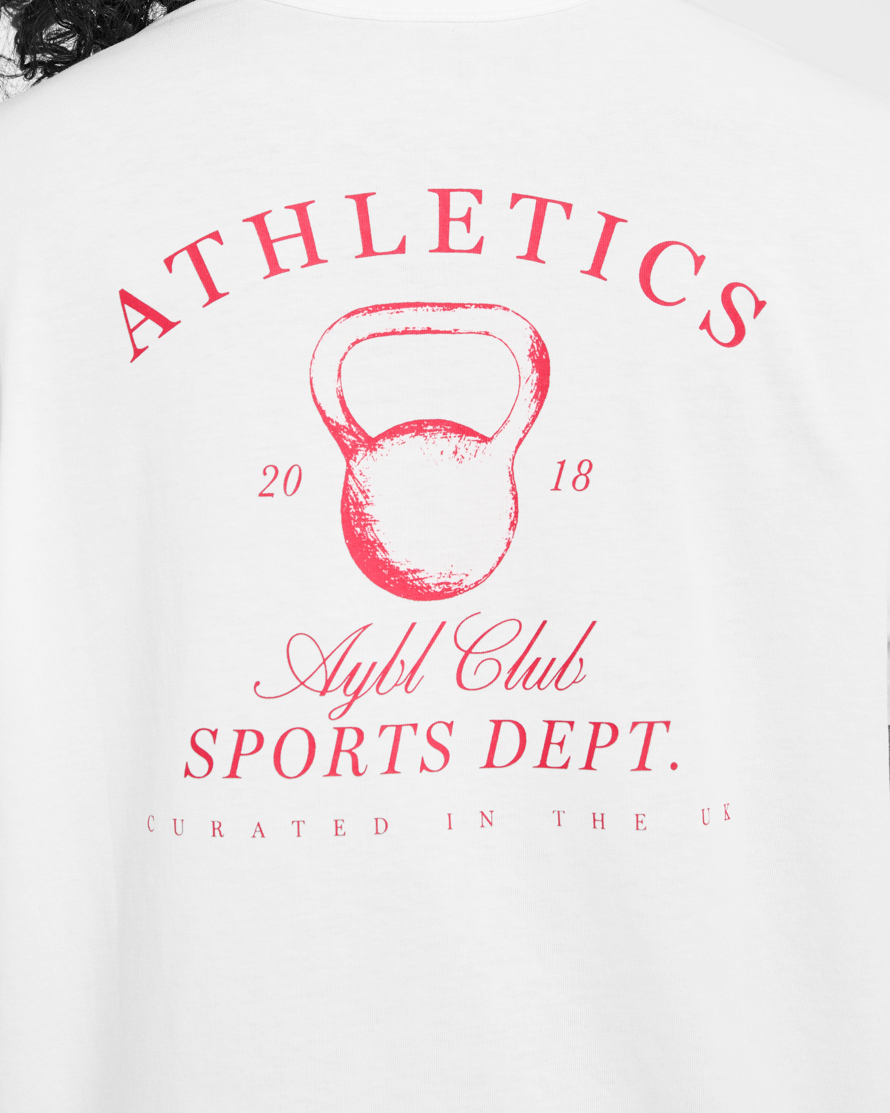 Athletics Sport Dept Oversized T Shirt - Wit/Rood