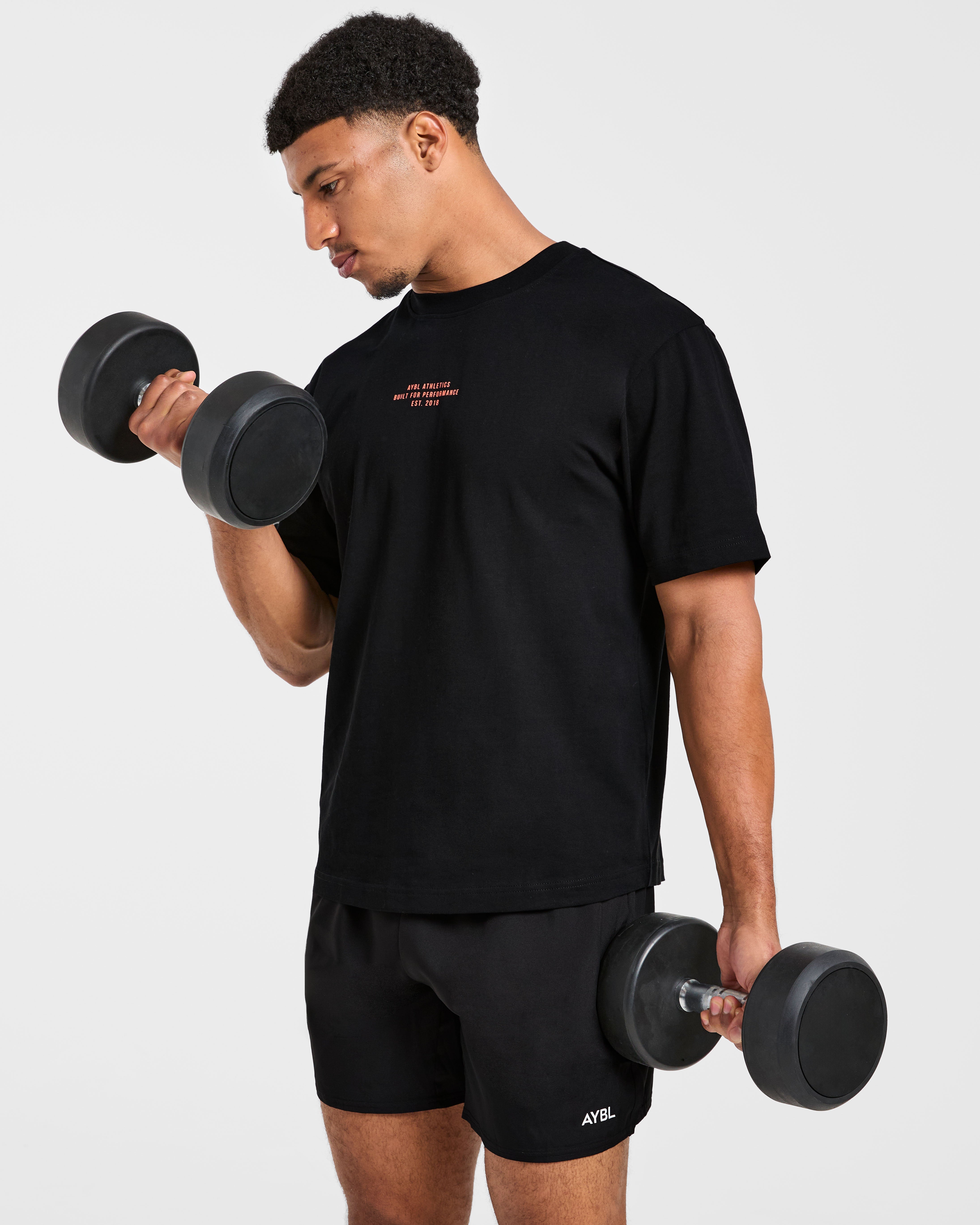 Athletics Performance T Shirt - Zwart/Oranje