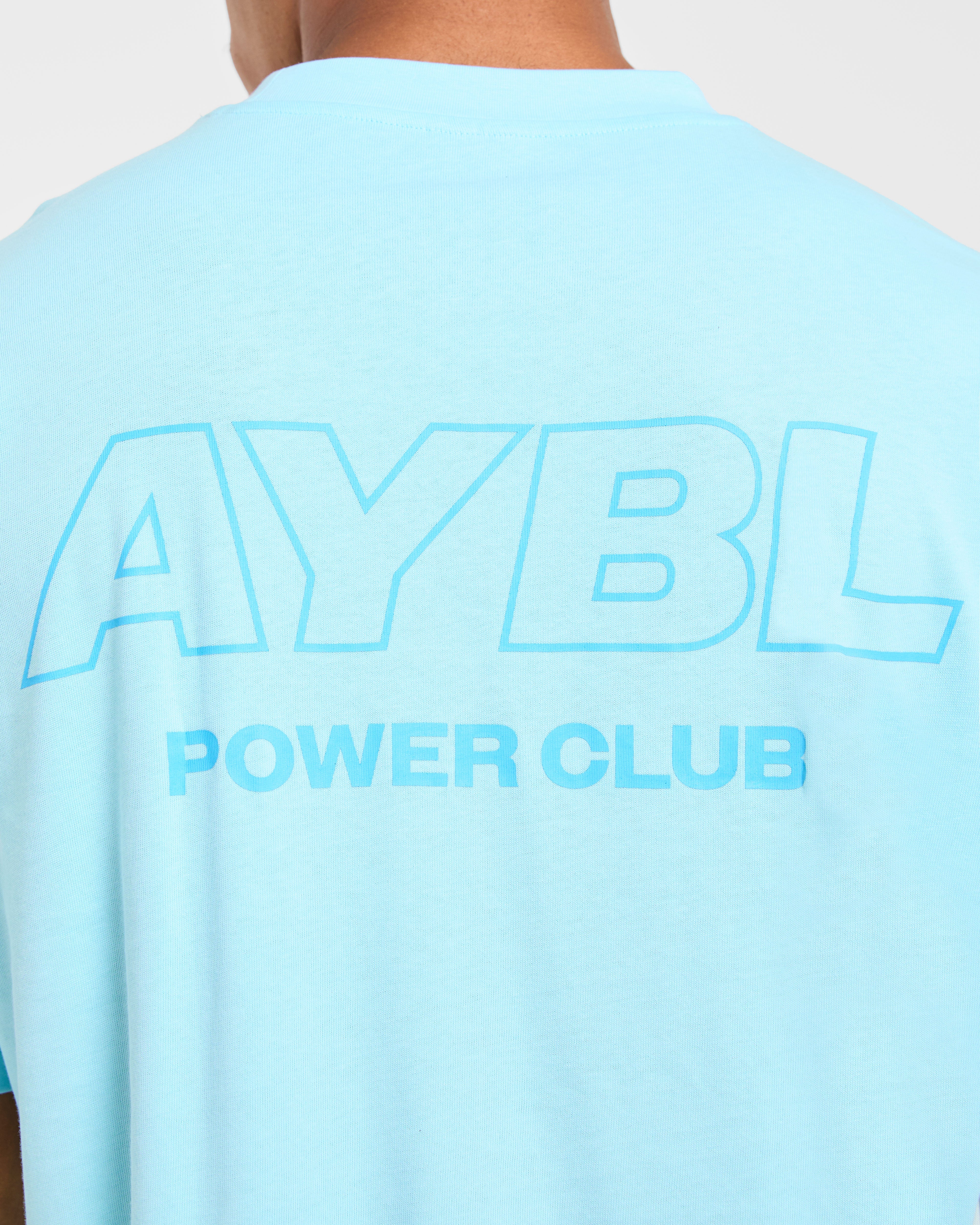 Power Club Oversized T Shirt - Light Blauw