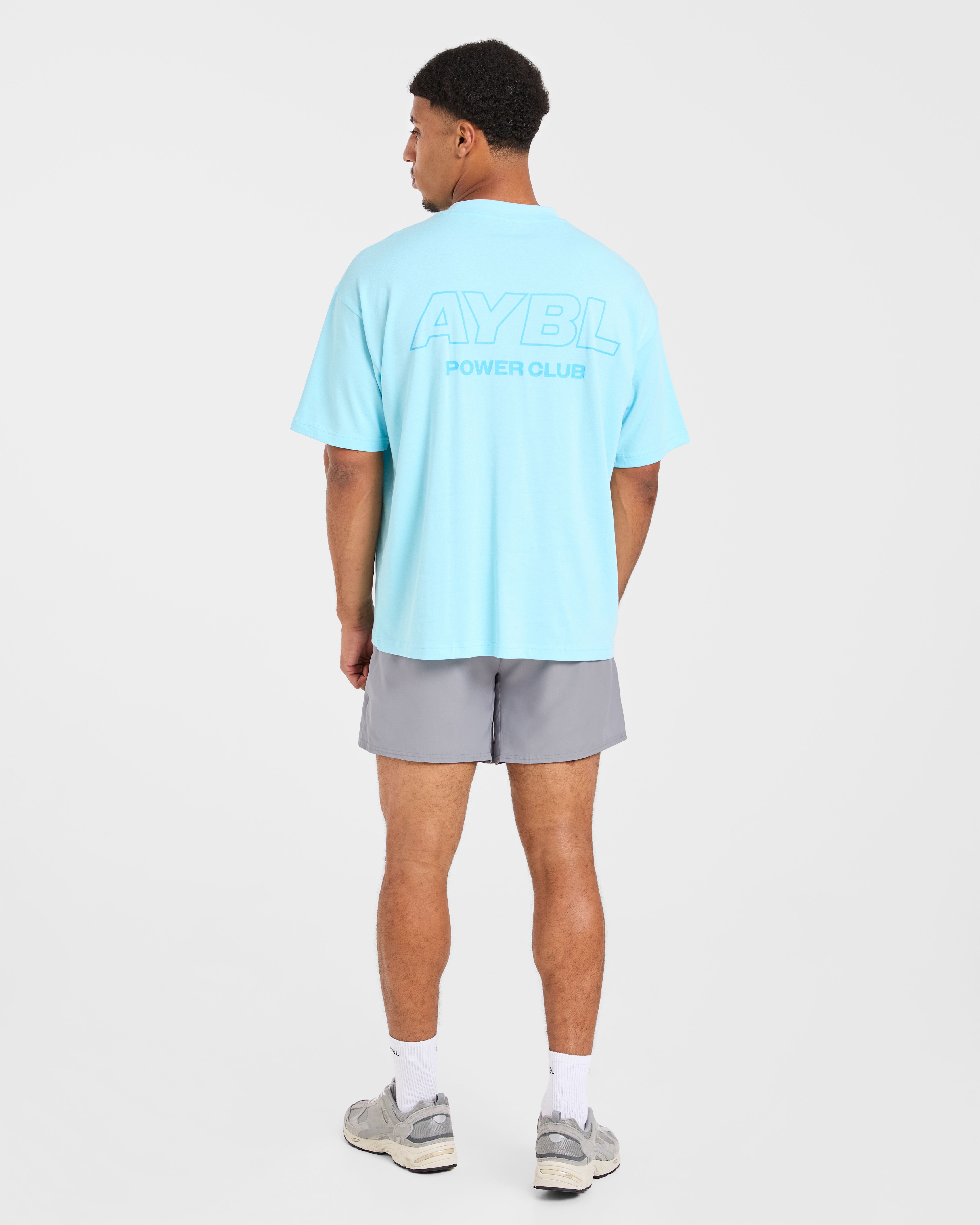 Power Club Oversized T Shirt - Light Blauw