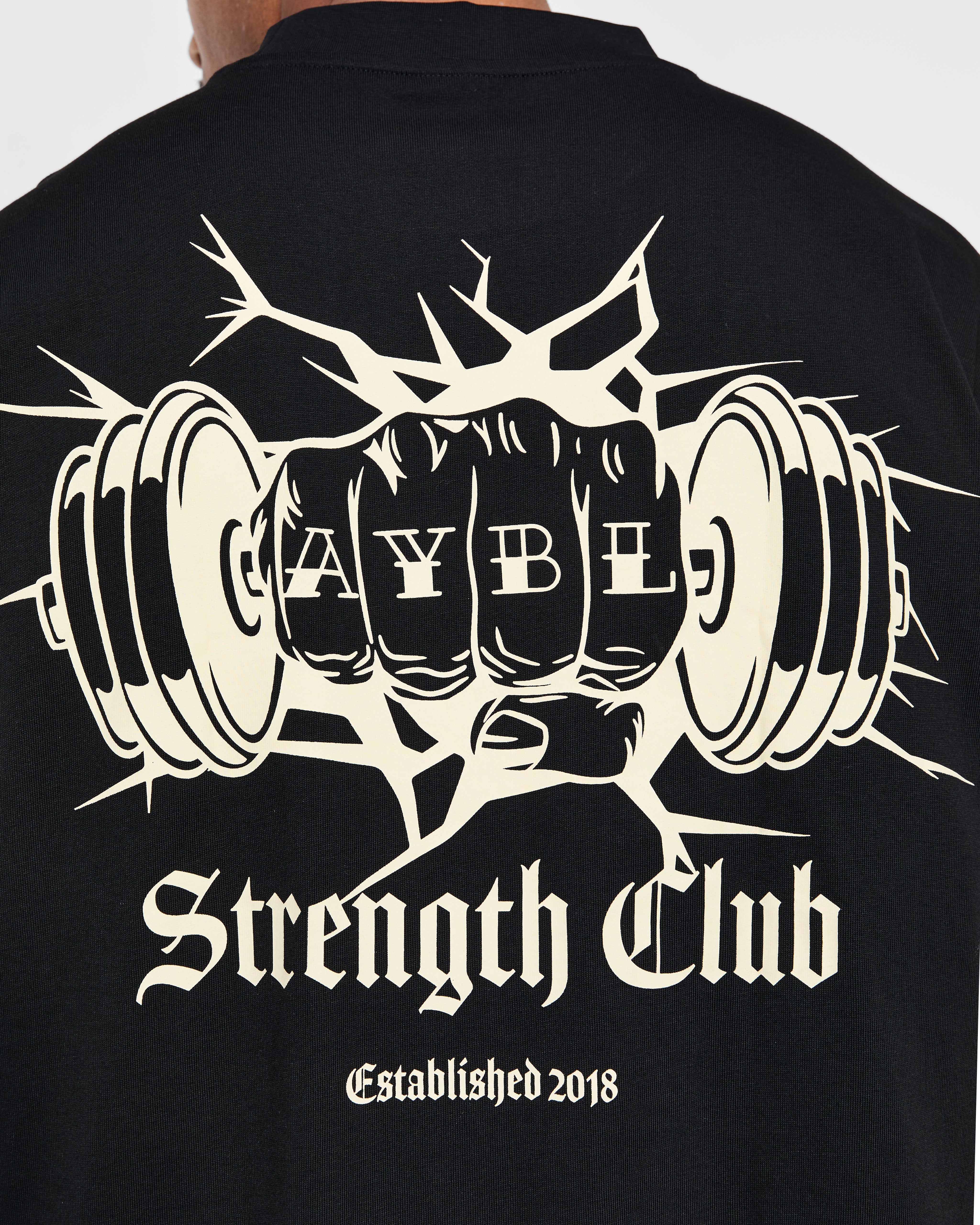 AYBL Strength Club Oversized T Shirt - Zwart