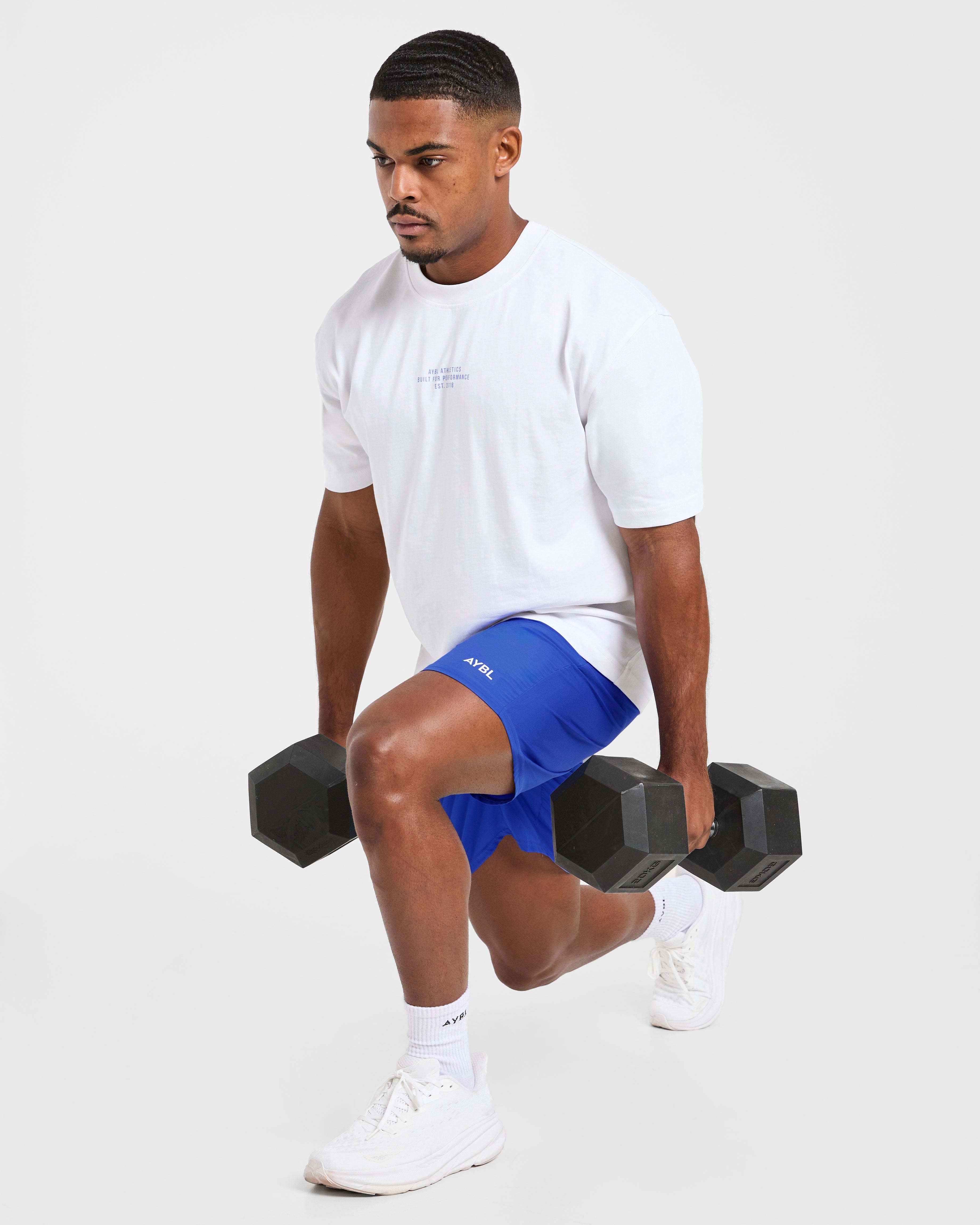 Athletics Performance T Shirt - Wit/Blauw