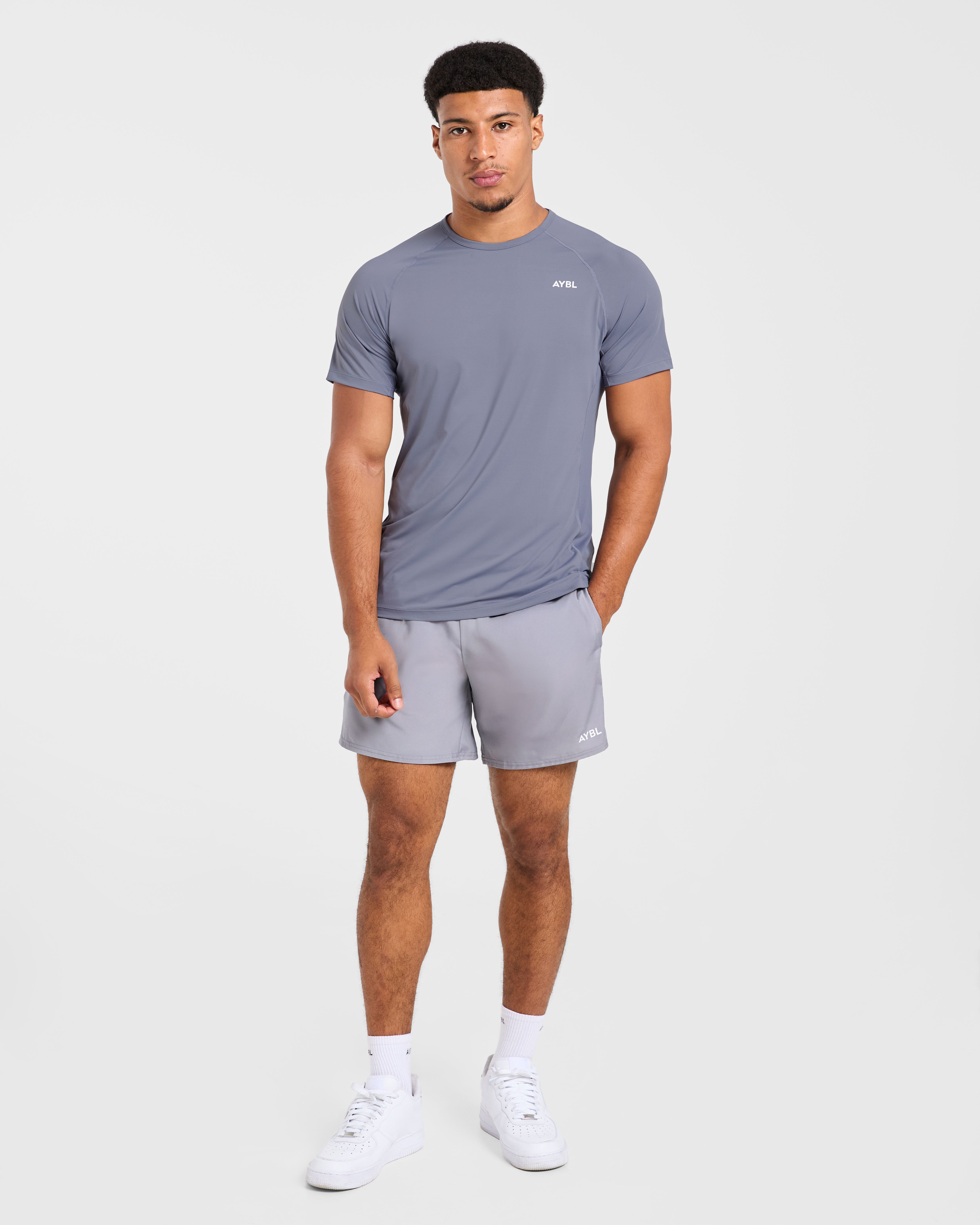 Compression Relaxed T Shirt - Slate Grijs