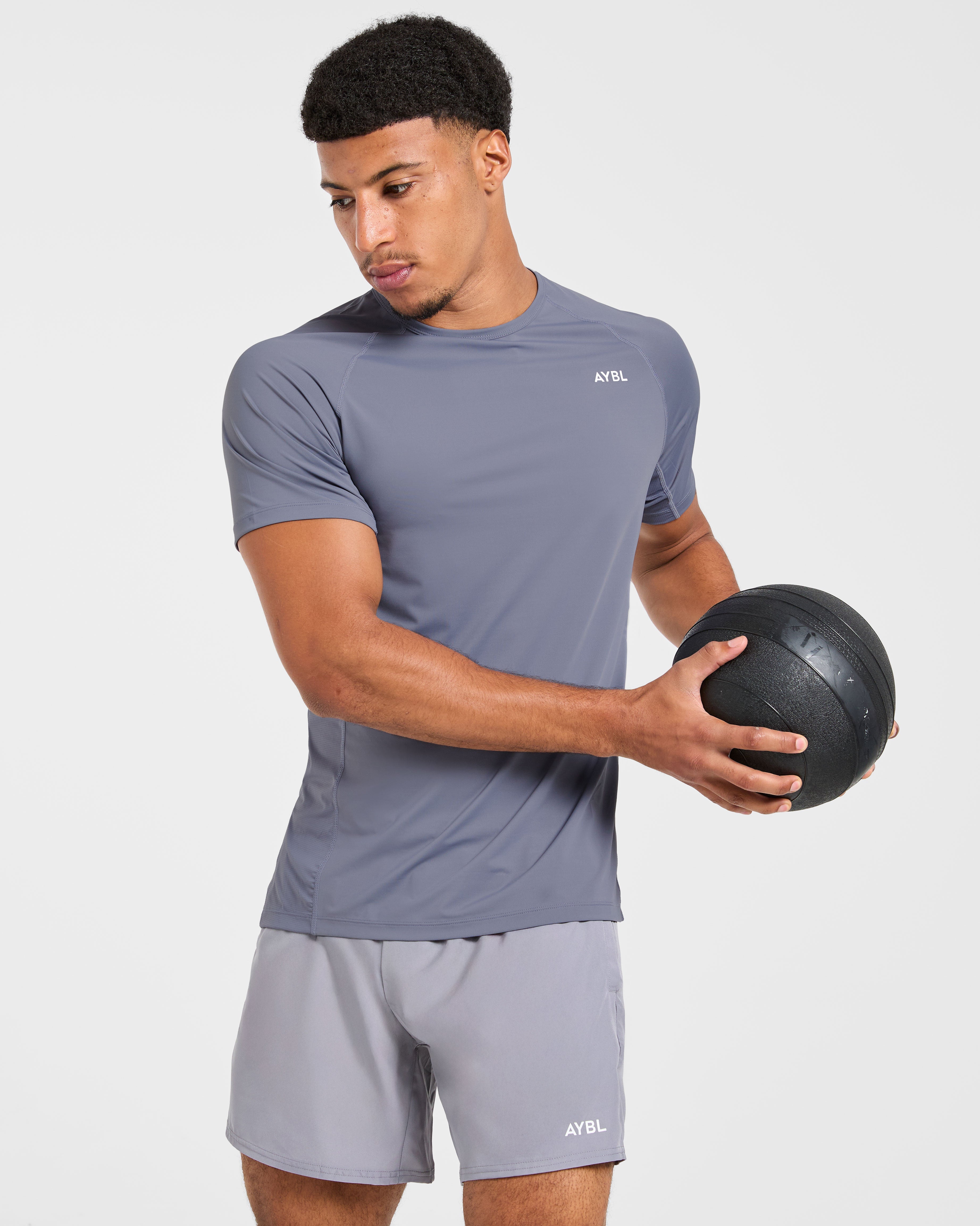 Compression Relaxed T Shirt - Slate Grijs