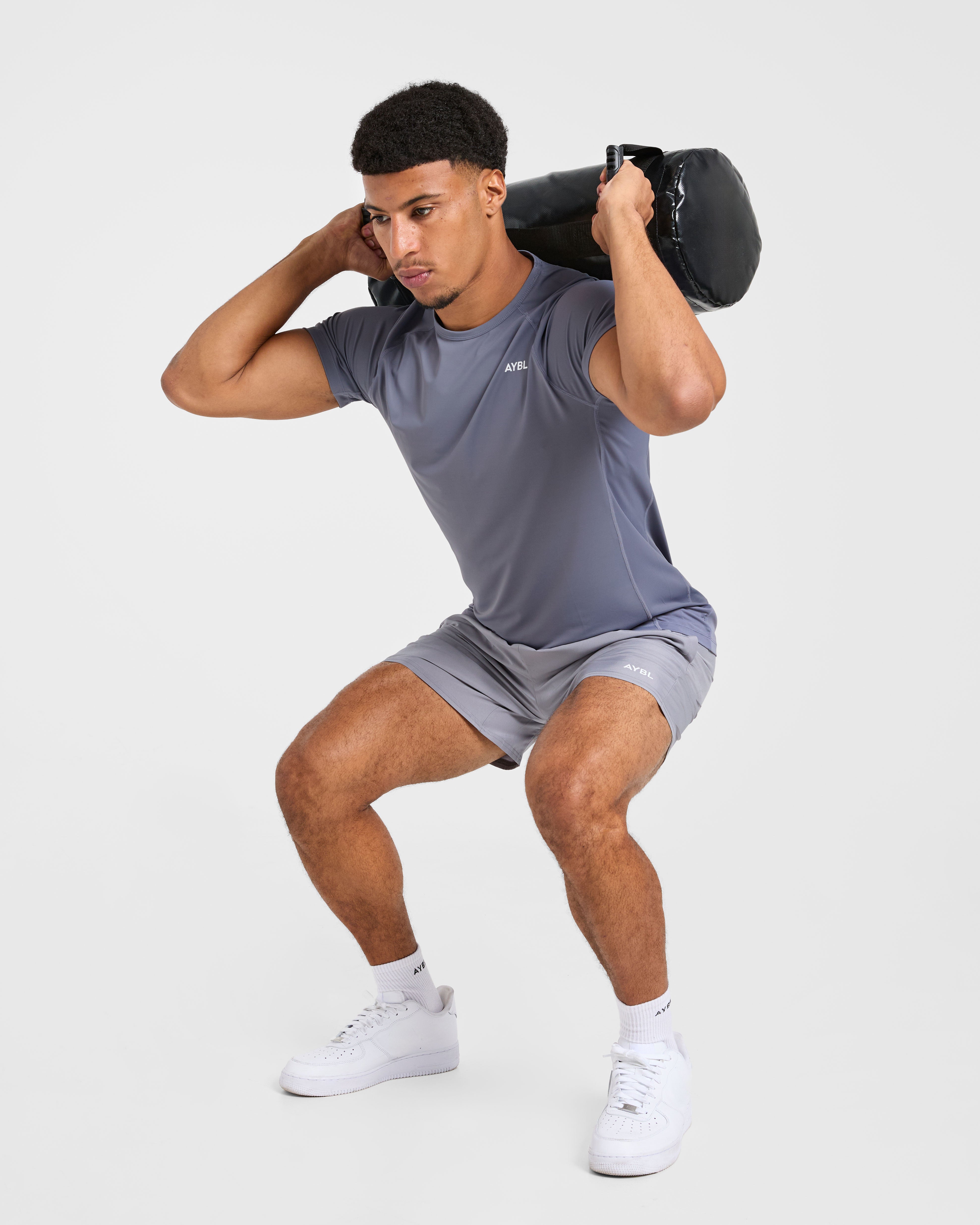 Compression Relaxed T Shirt - Slate Grijs