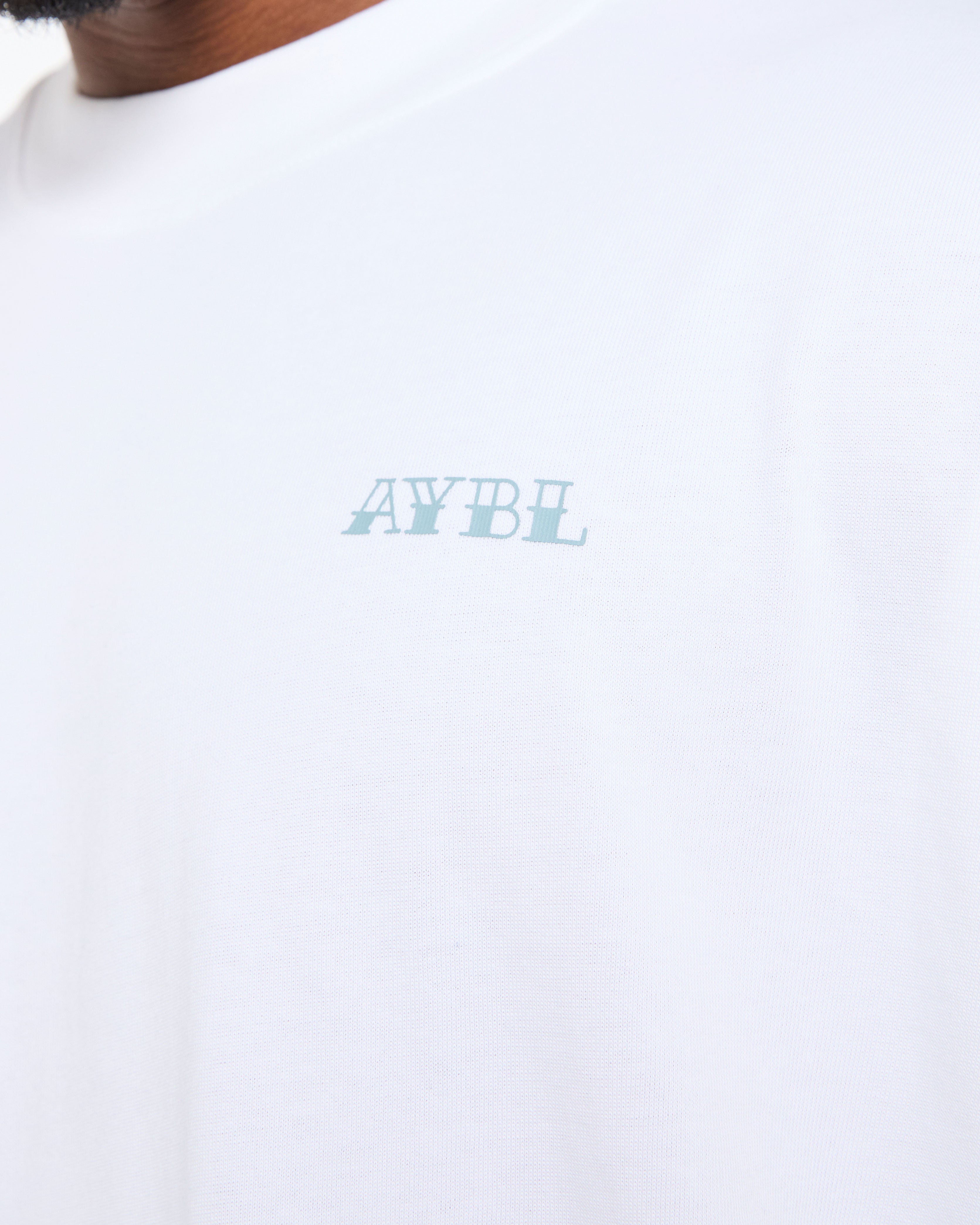AYBL Strength Club Oversized T Shirt - Wit/Blauw