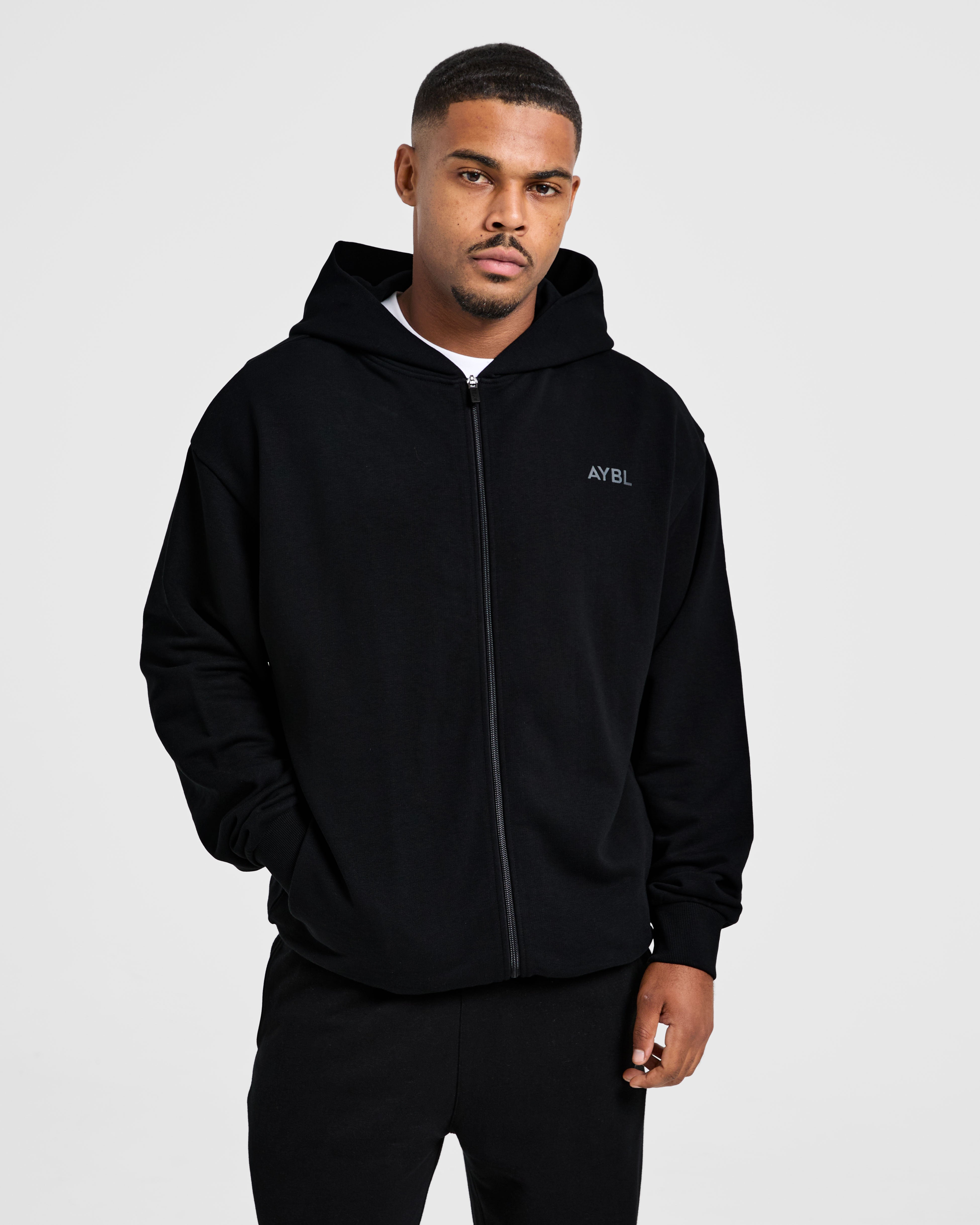 Craft Oversized Zip Up Hoodie - Zwart