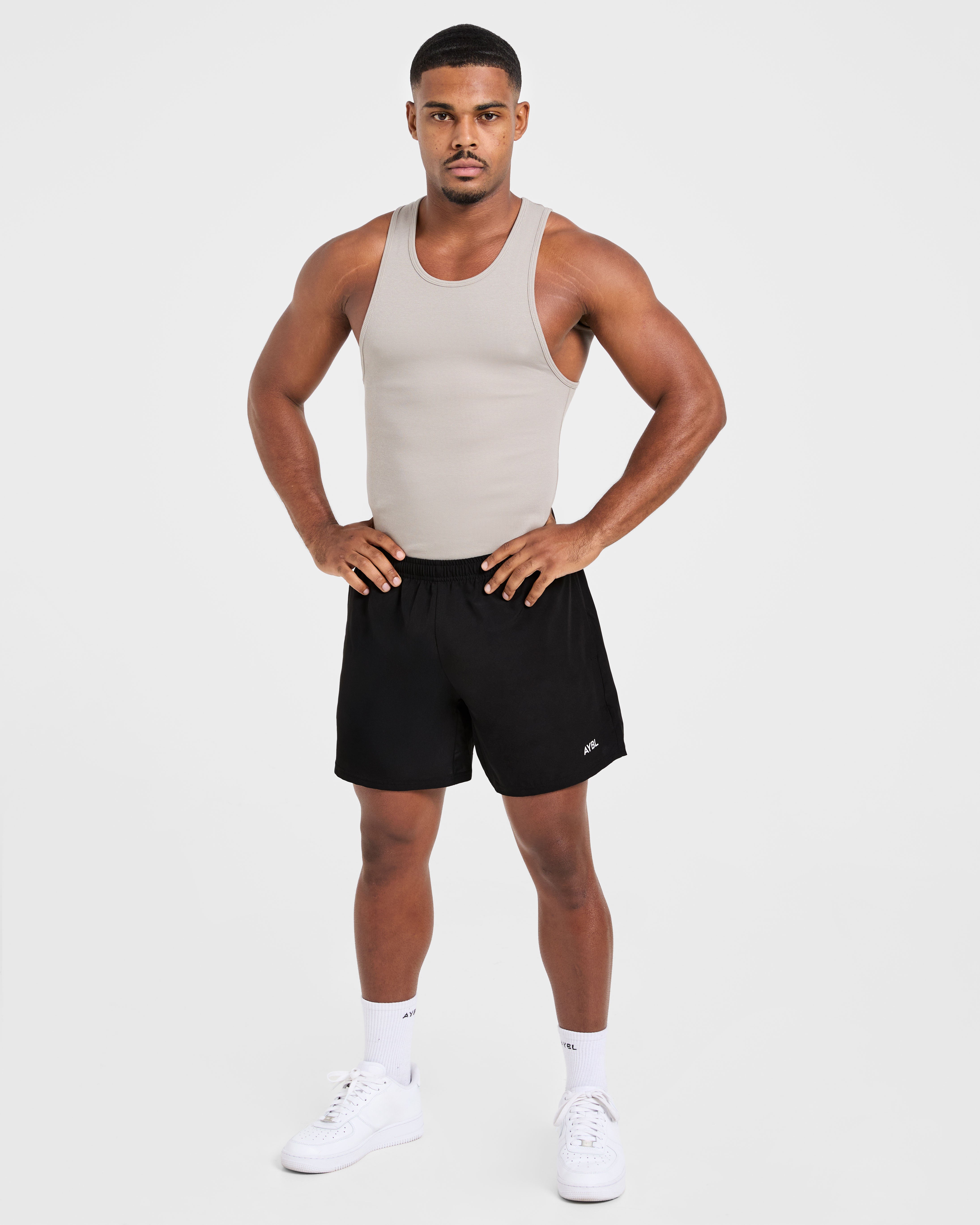 Muscle Ribbed Tank - Cloud Grijs