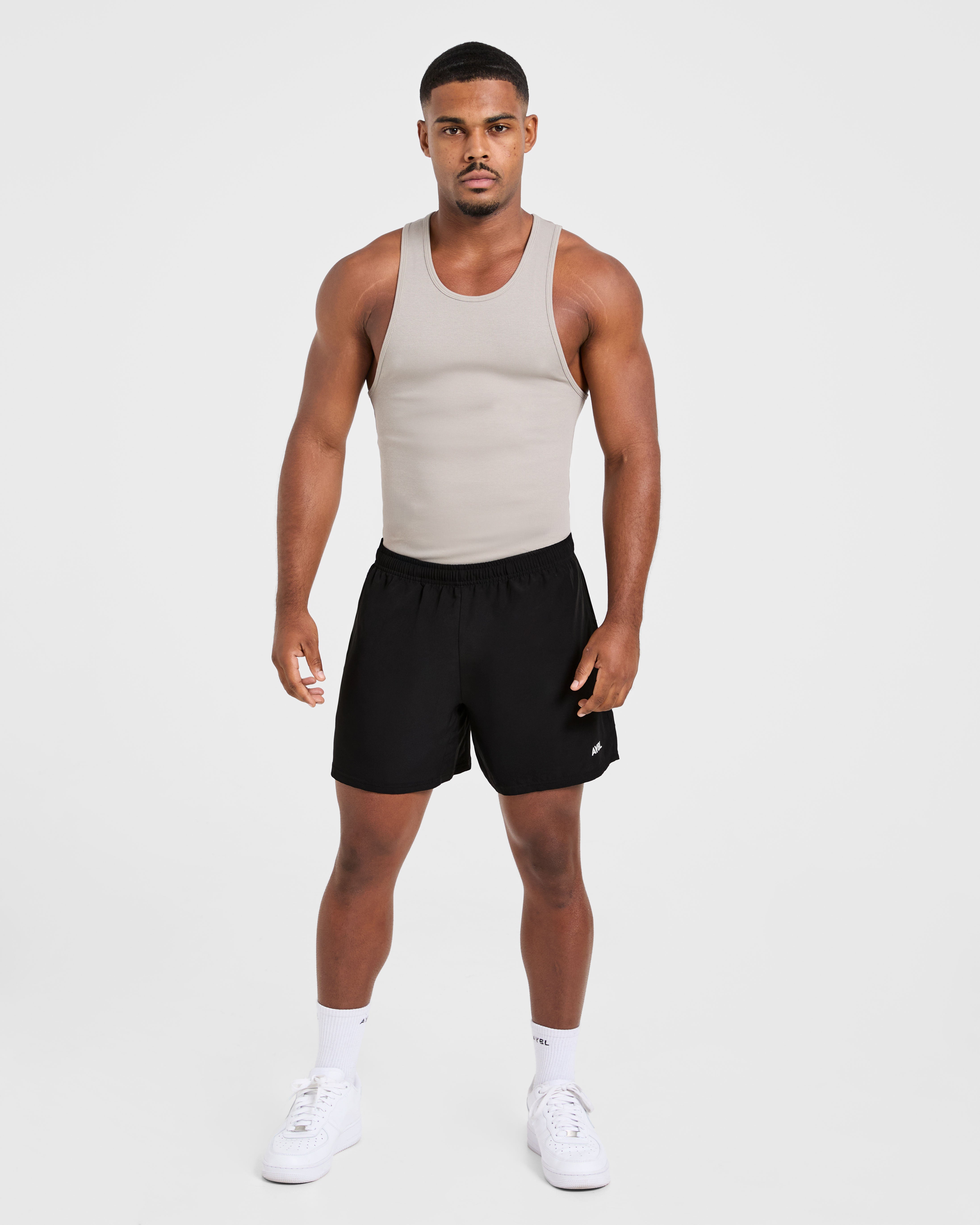 Muscle Ribbed Tank - Cloud Grijs