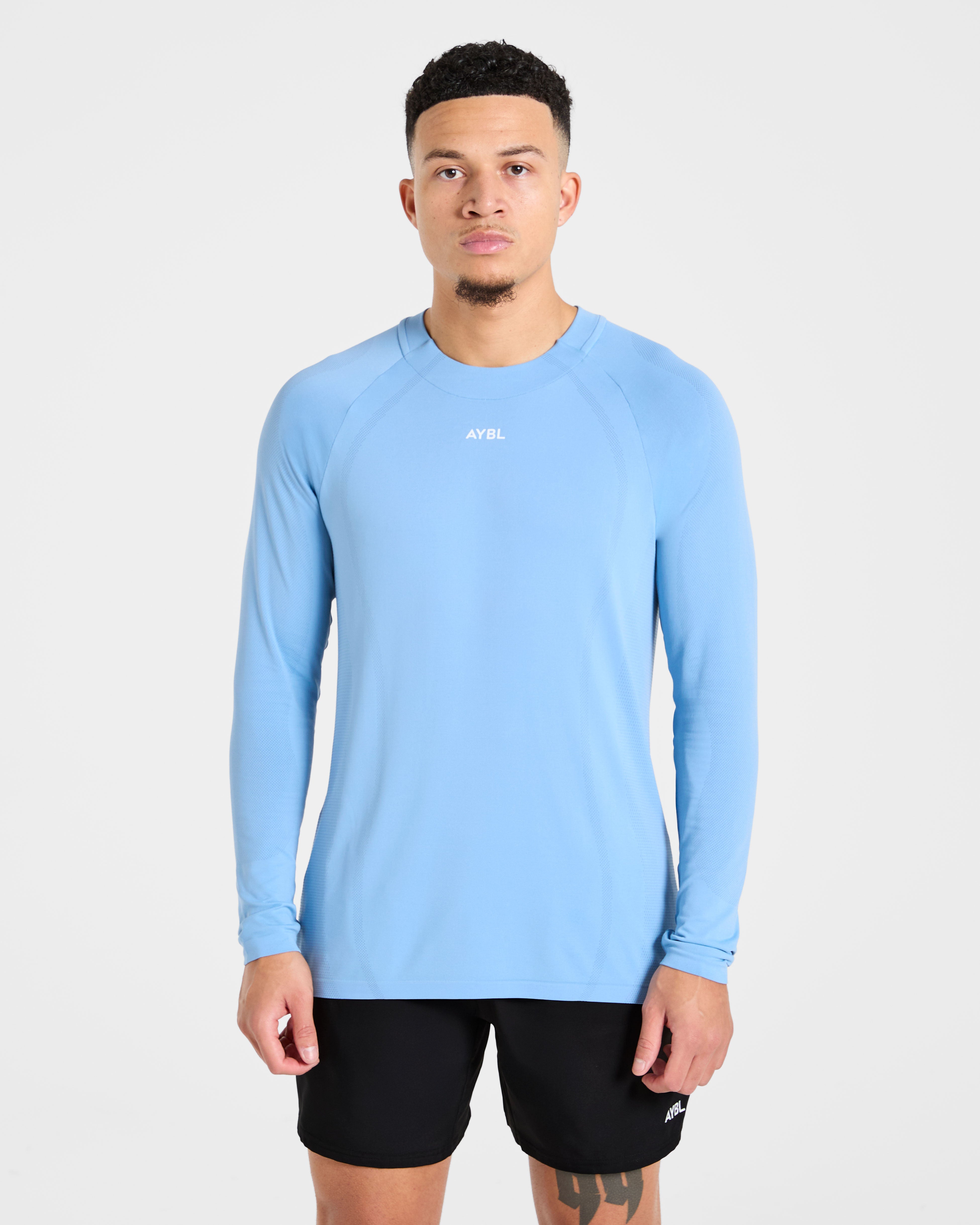Attain Seamless Long Sleeve T Shirt - Sports Blauw