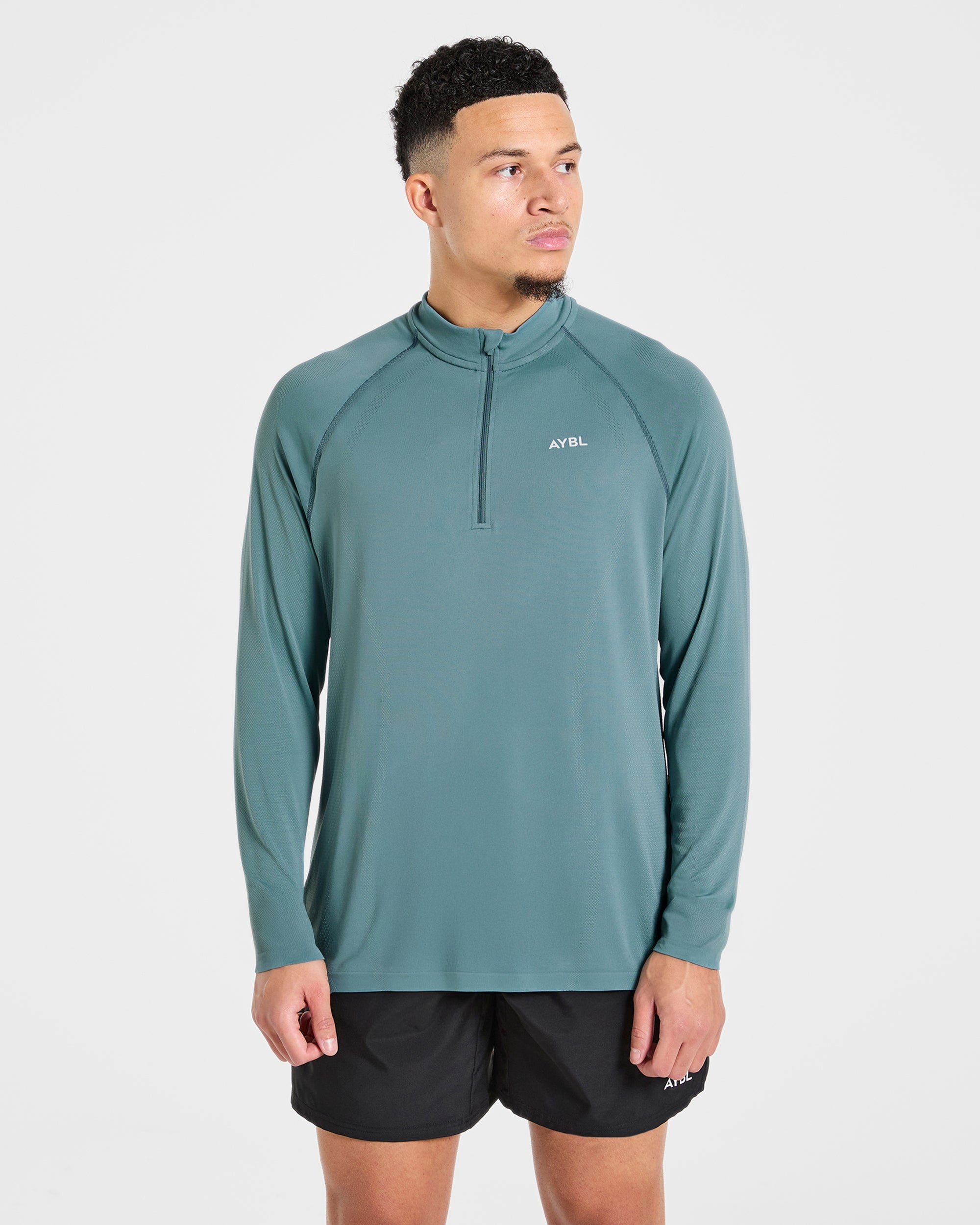 Attain Seamless 1/2 Zip Pullover - Titan Blauw