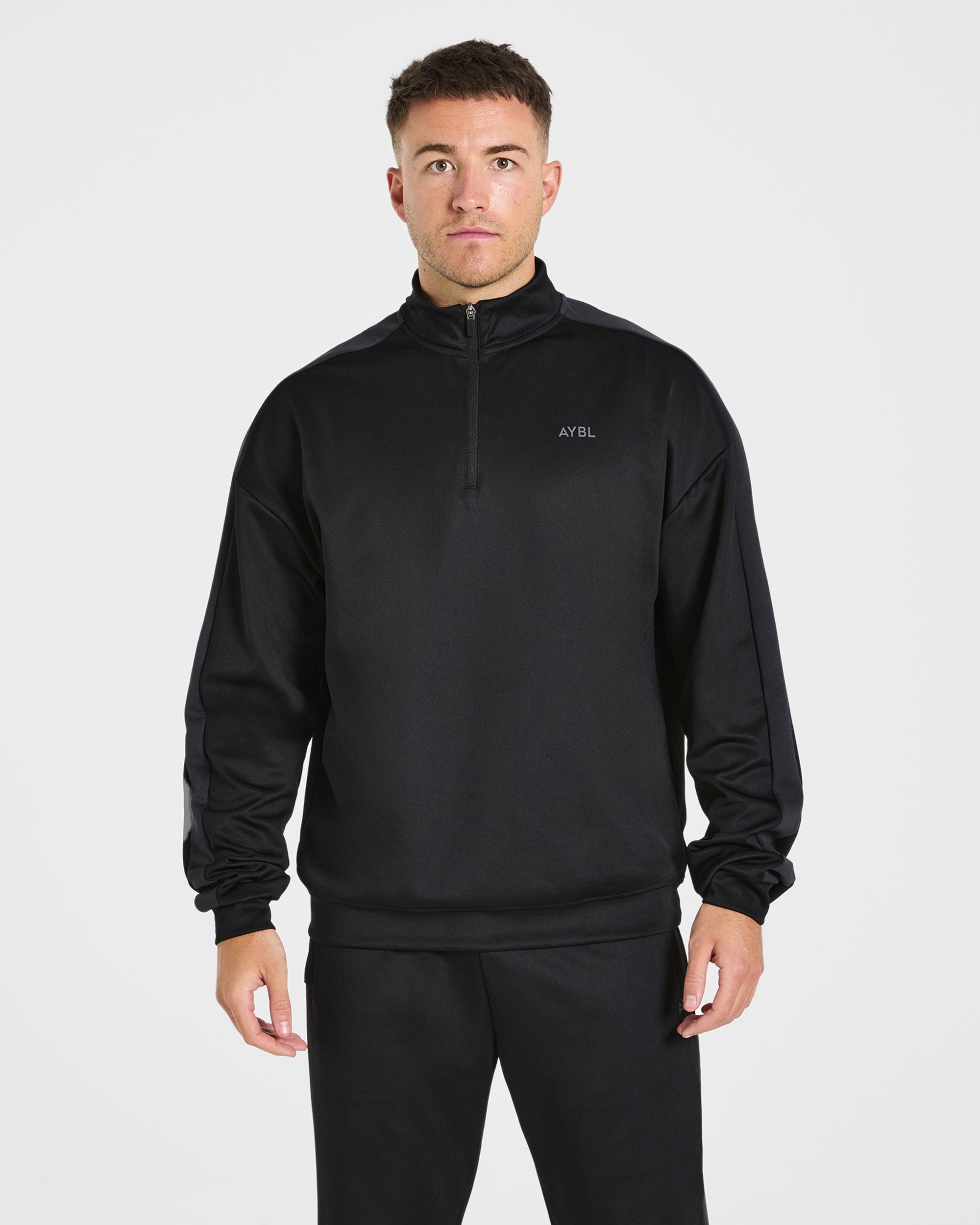 Classic Track 1/4 Zip Pullover - Zwart/Charcoal