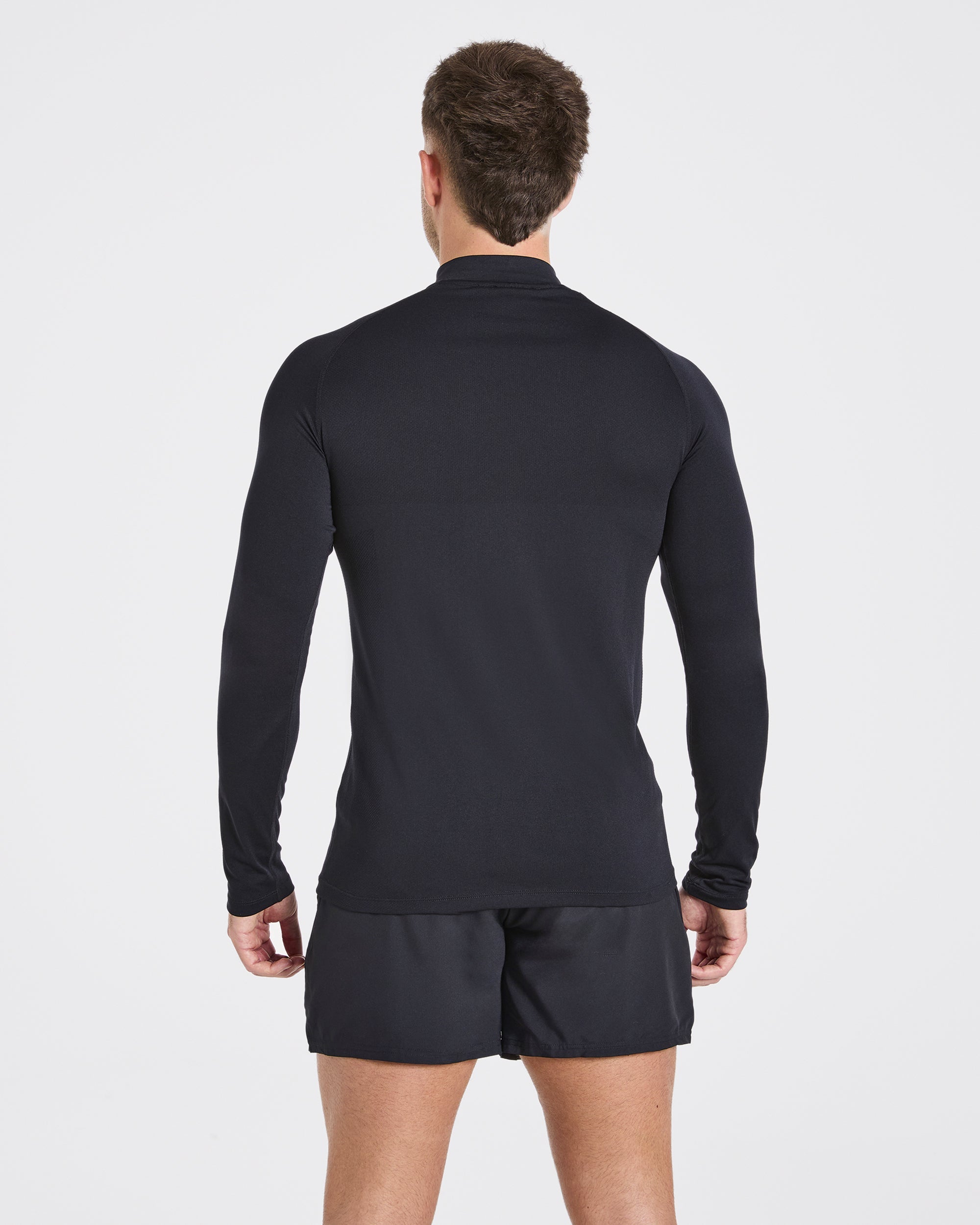 Essential Seamless 1/4 Zip Pullover - Zwart