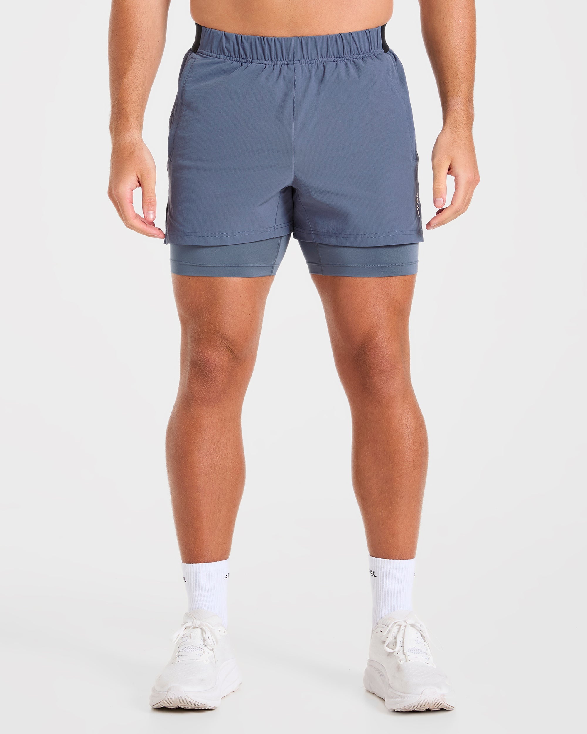 Signature 2 in 1 Shorts - Steel Blauw