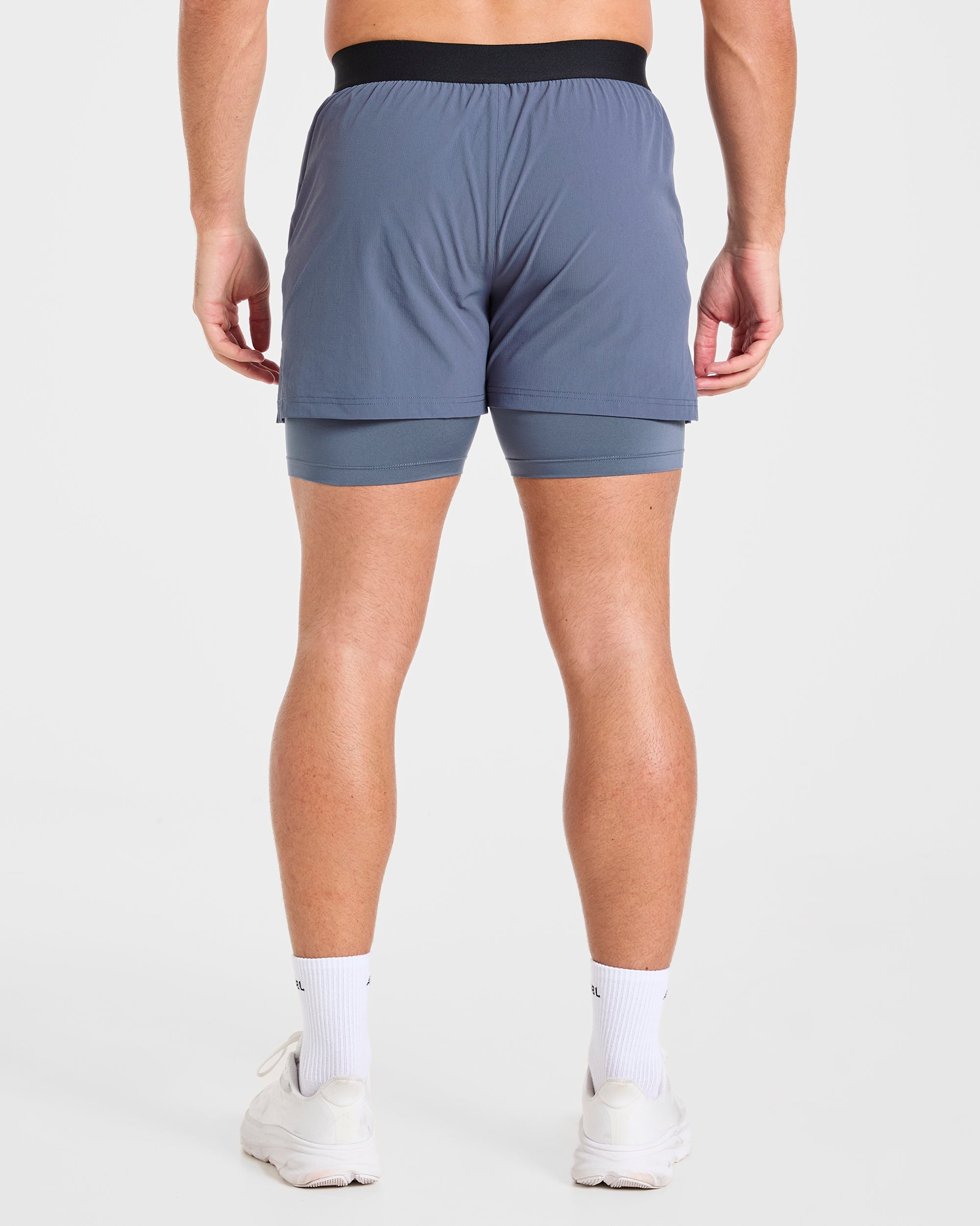 Signature 2 in 1 Shorts - Steel Blauw