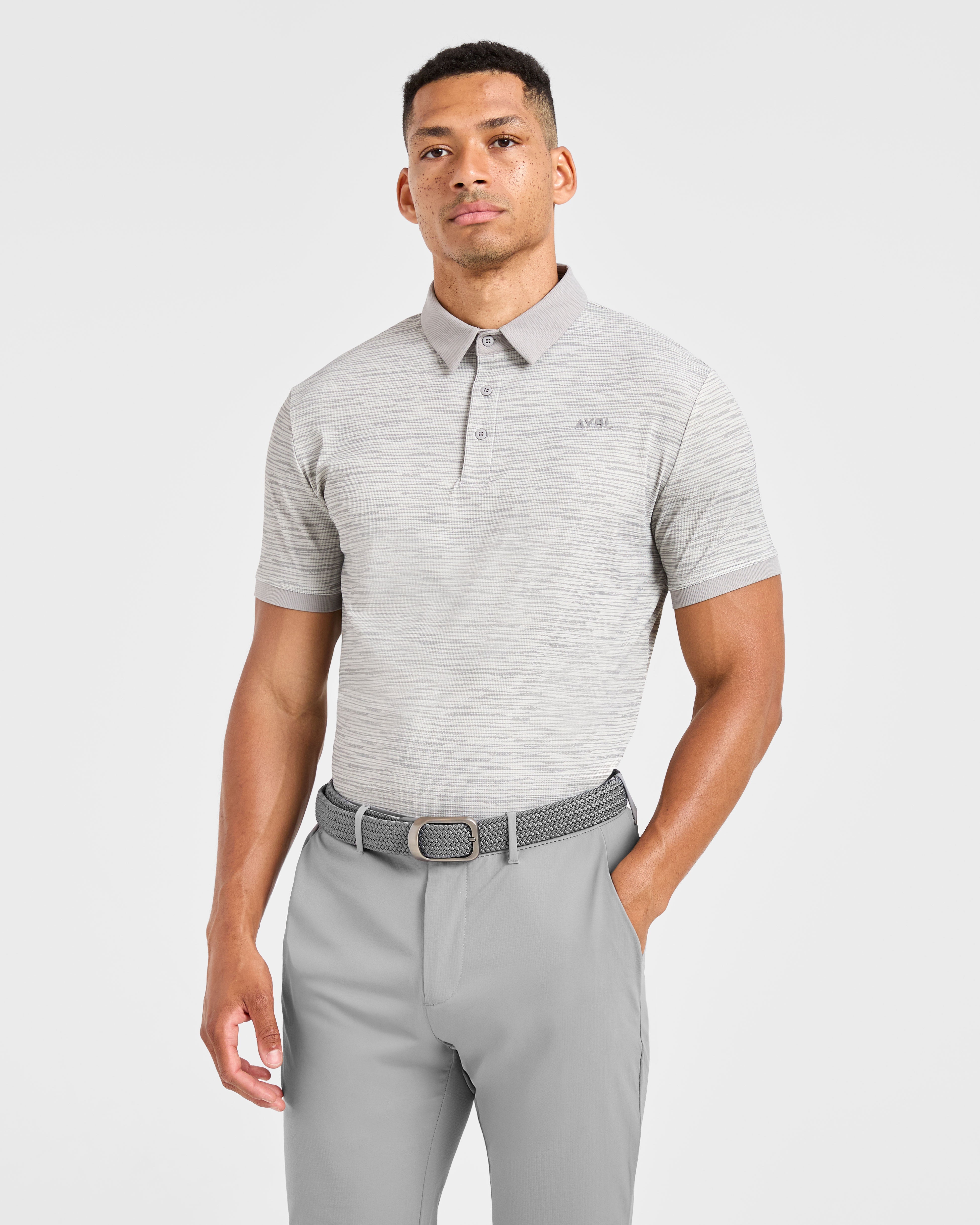 Precision Stripe Polo - Grijs