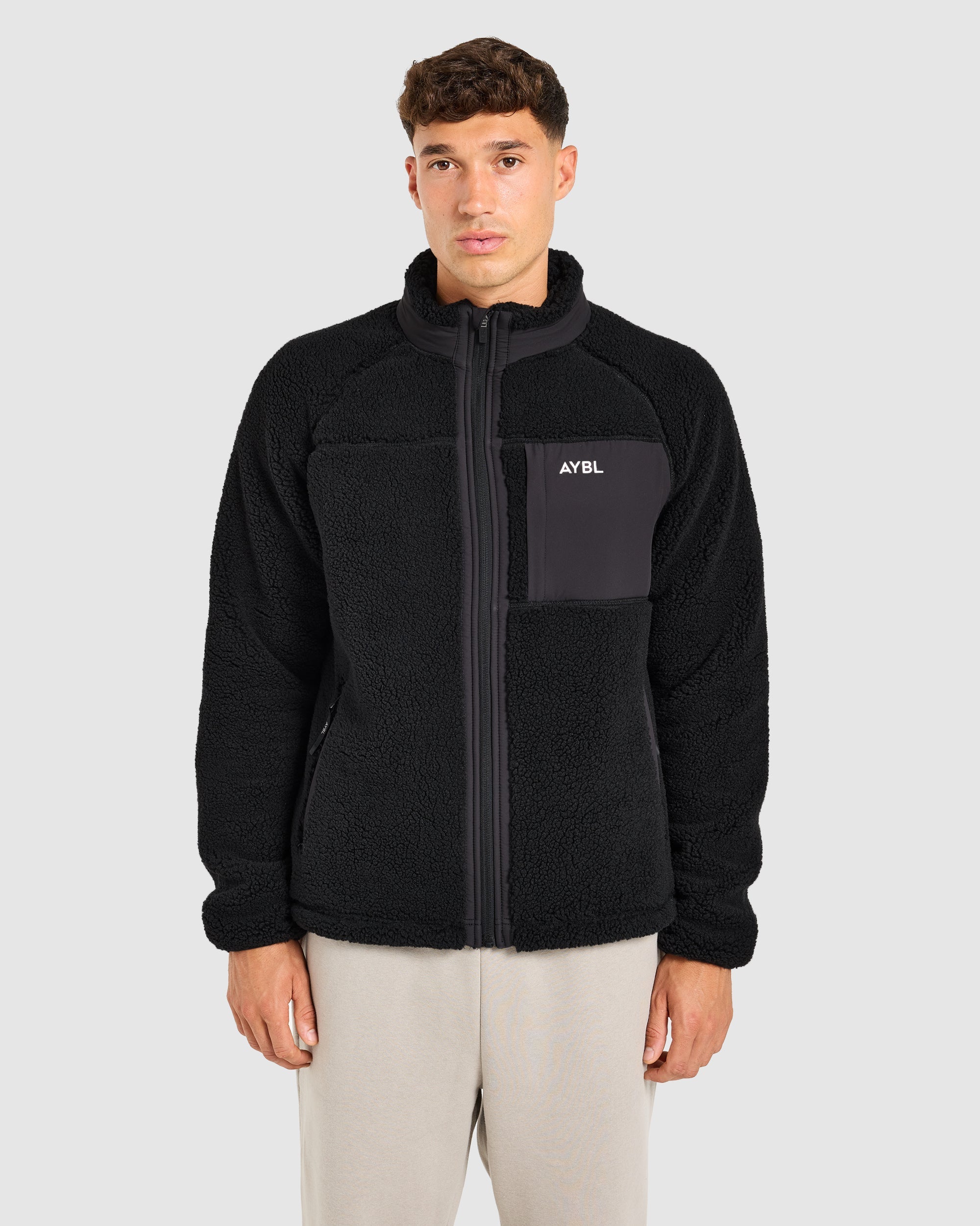 Classic Zip Up Fleece Jacket - Zwart