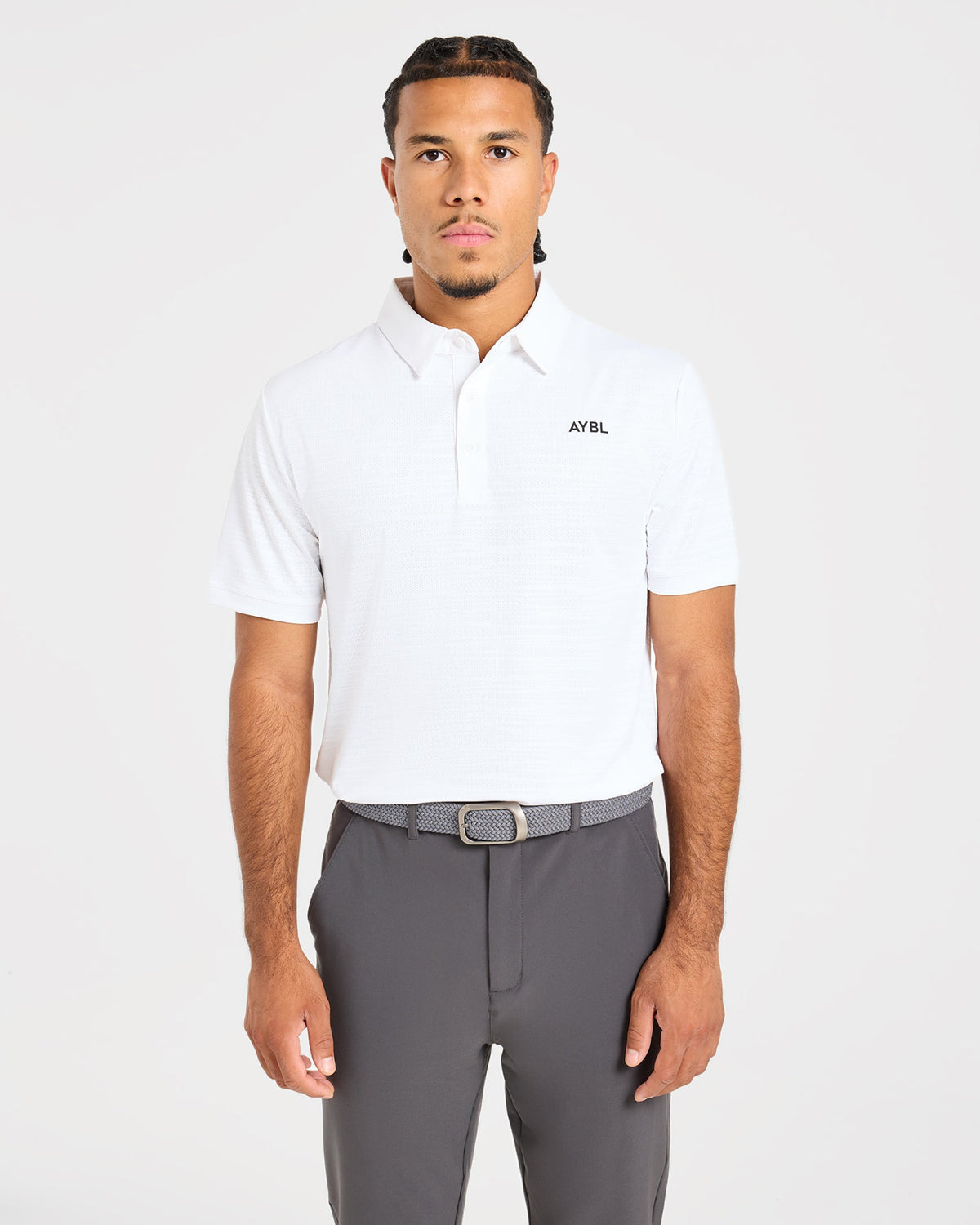 Precision Textured Stripe Polo - Off Wit