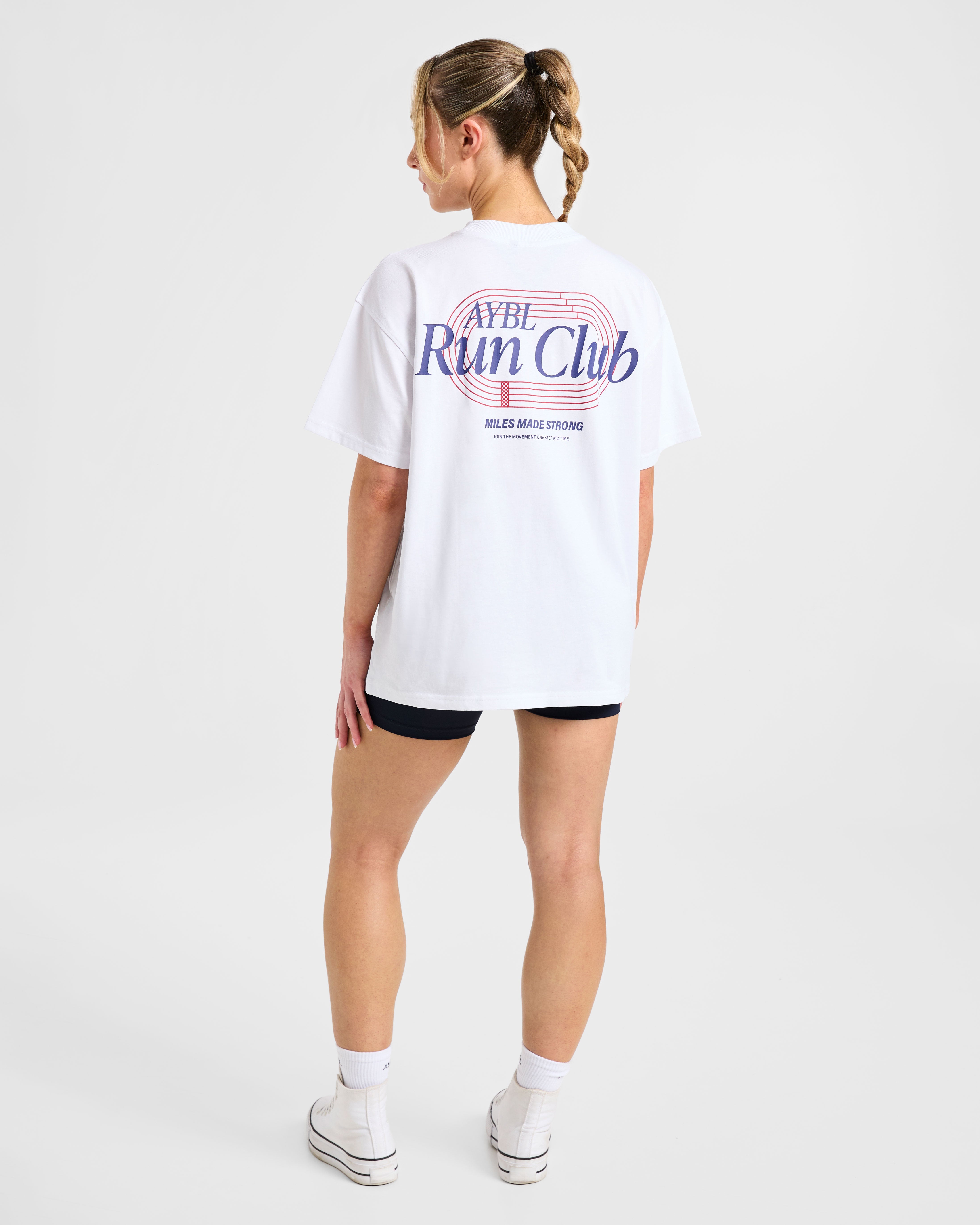 Run Club Oversized  T Shirt - Wit