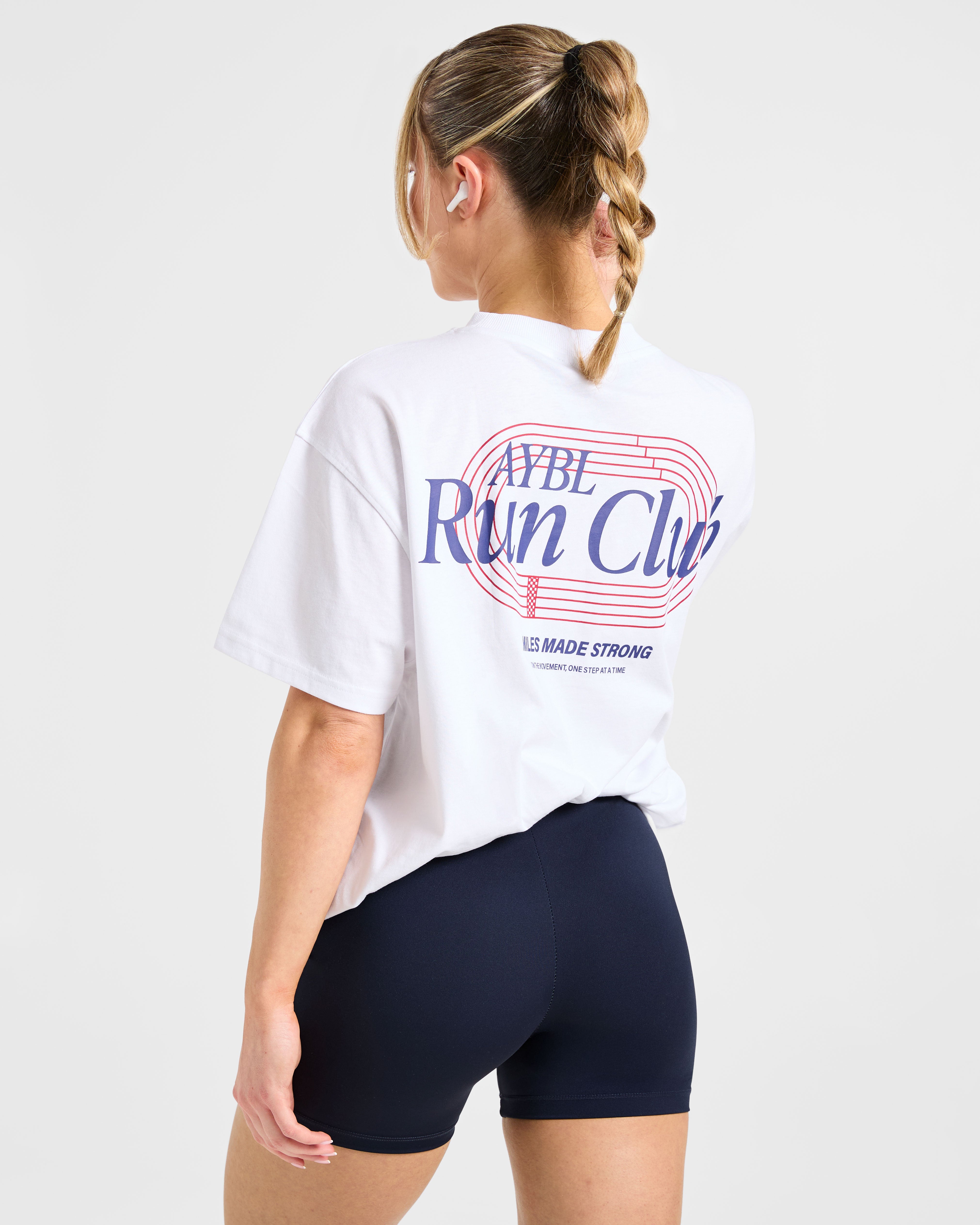 Run Club Oversized  T Shirt - Wit
