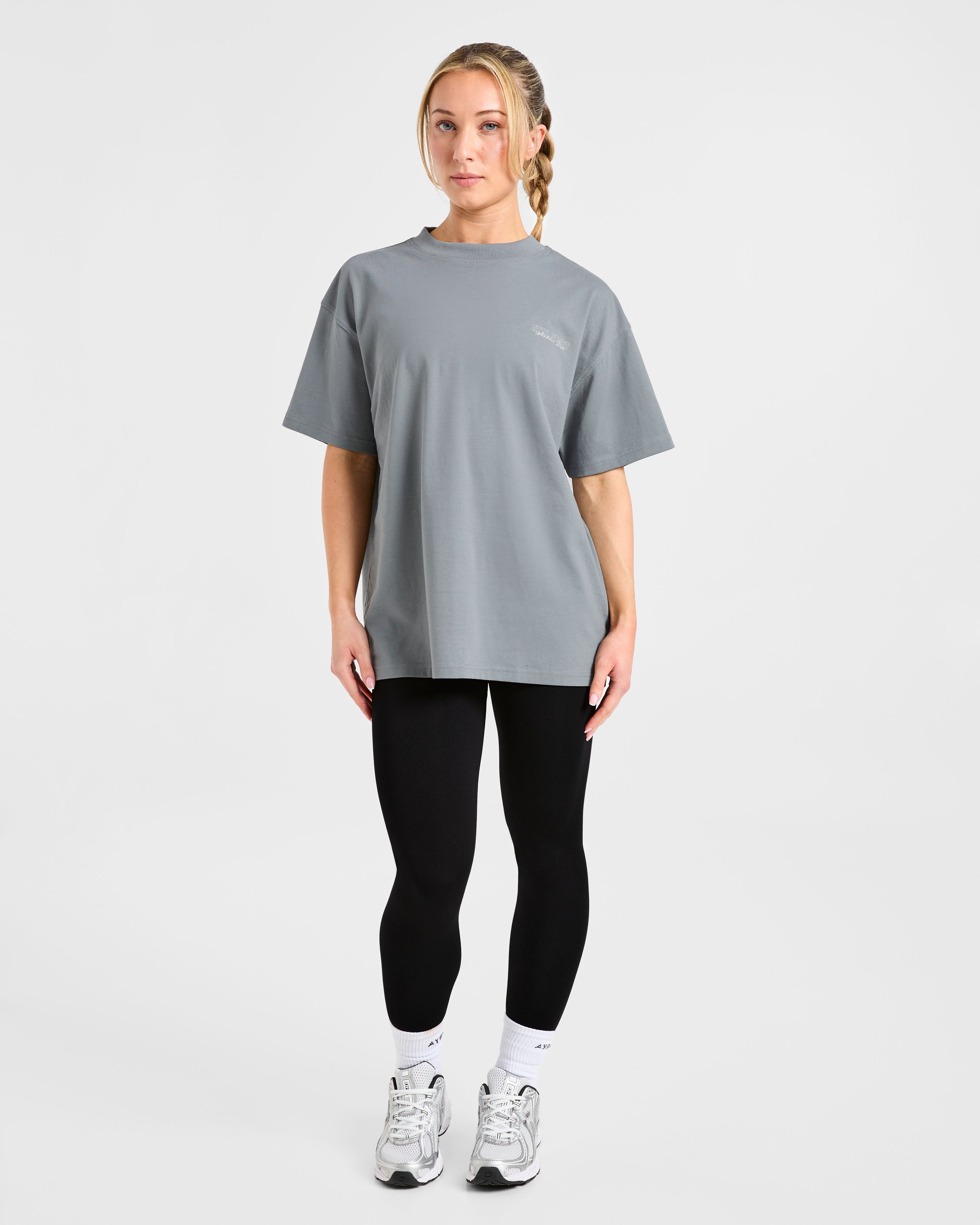 Varsity Dept. Oversized T Shirt - Slate Grijs