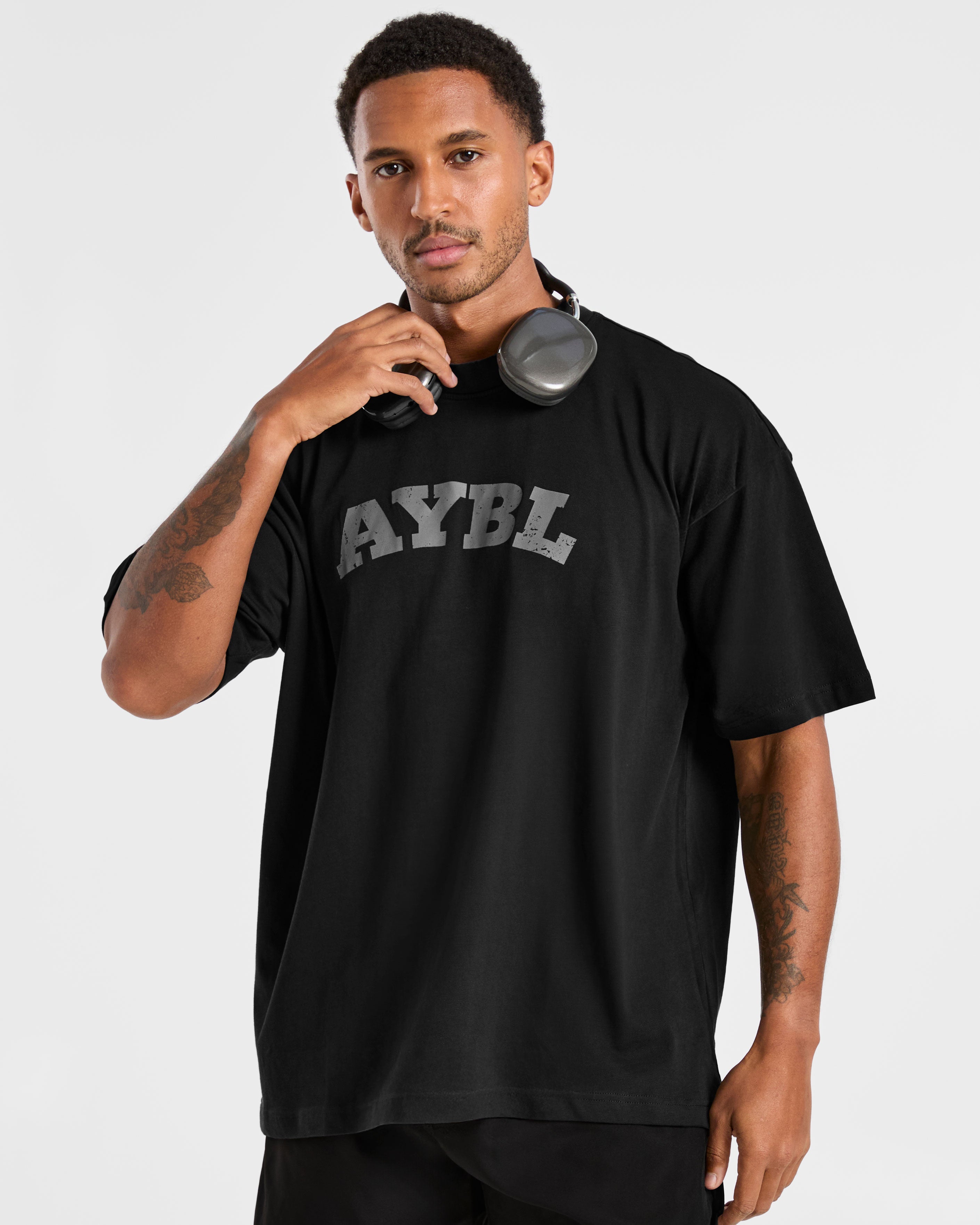 Elite Oversized T Shirt- Zwart/Charcoal