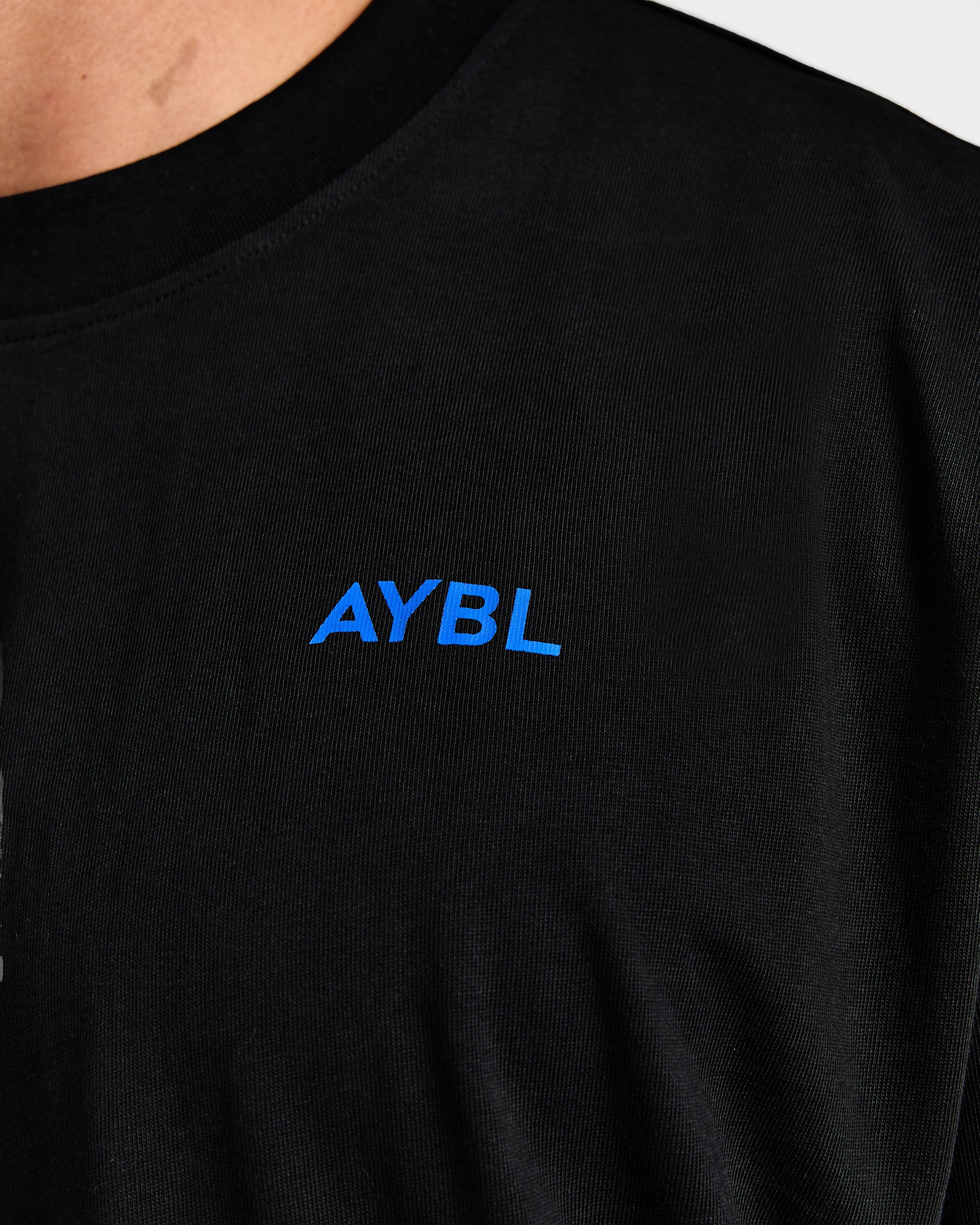Essential Oversized T Shirt - Zwart/Cobalt