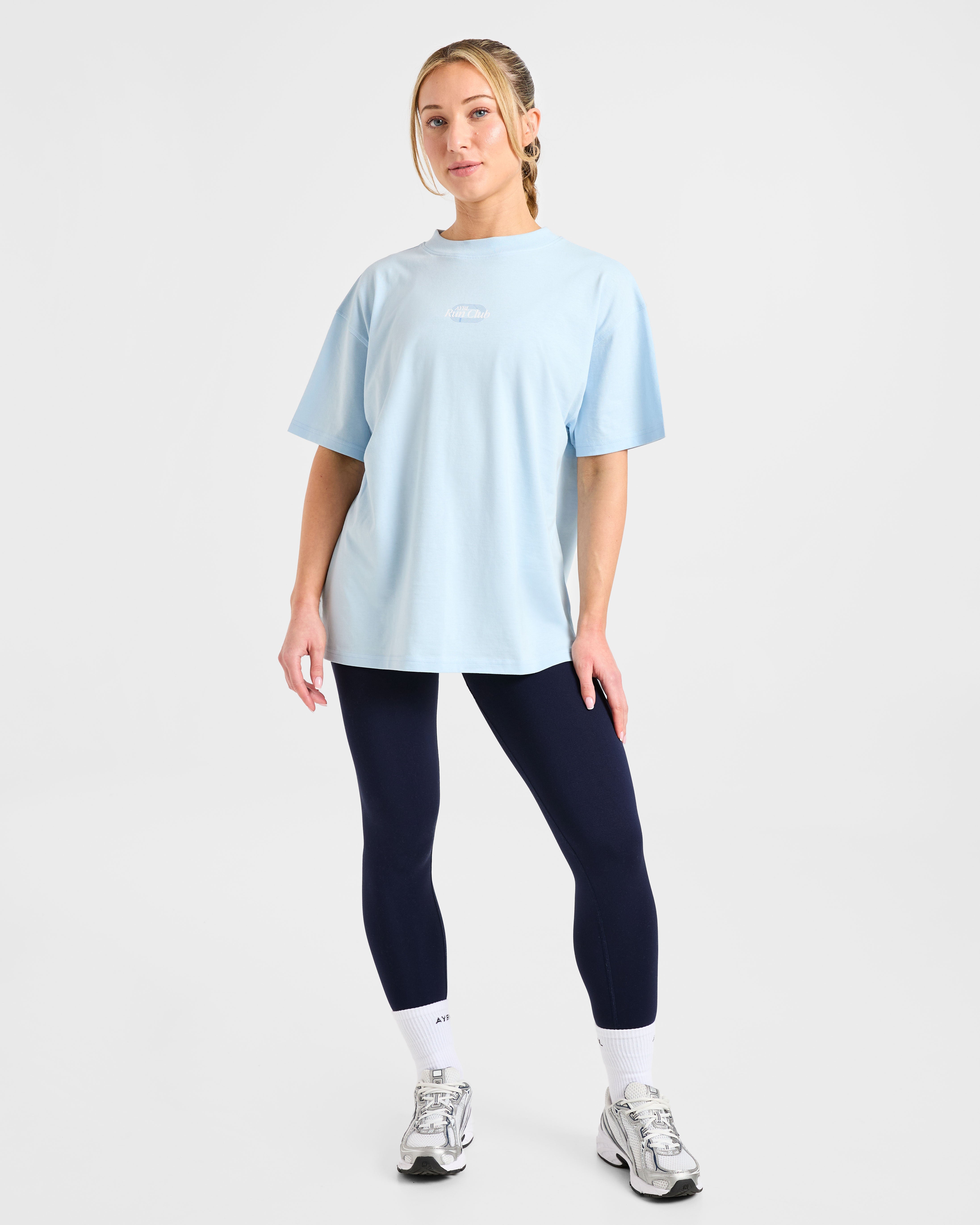 Run Club Oversized T Shirt - Blauw