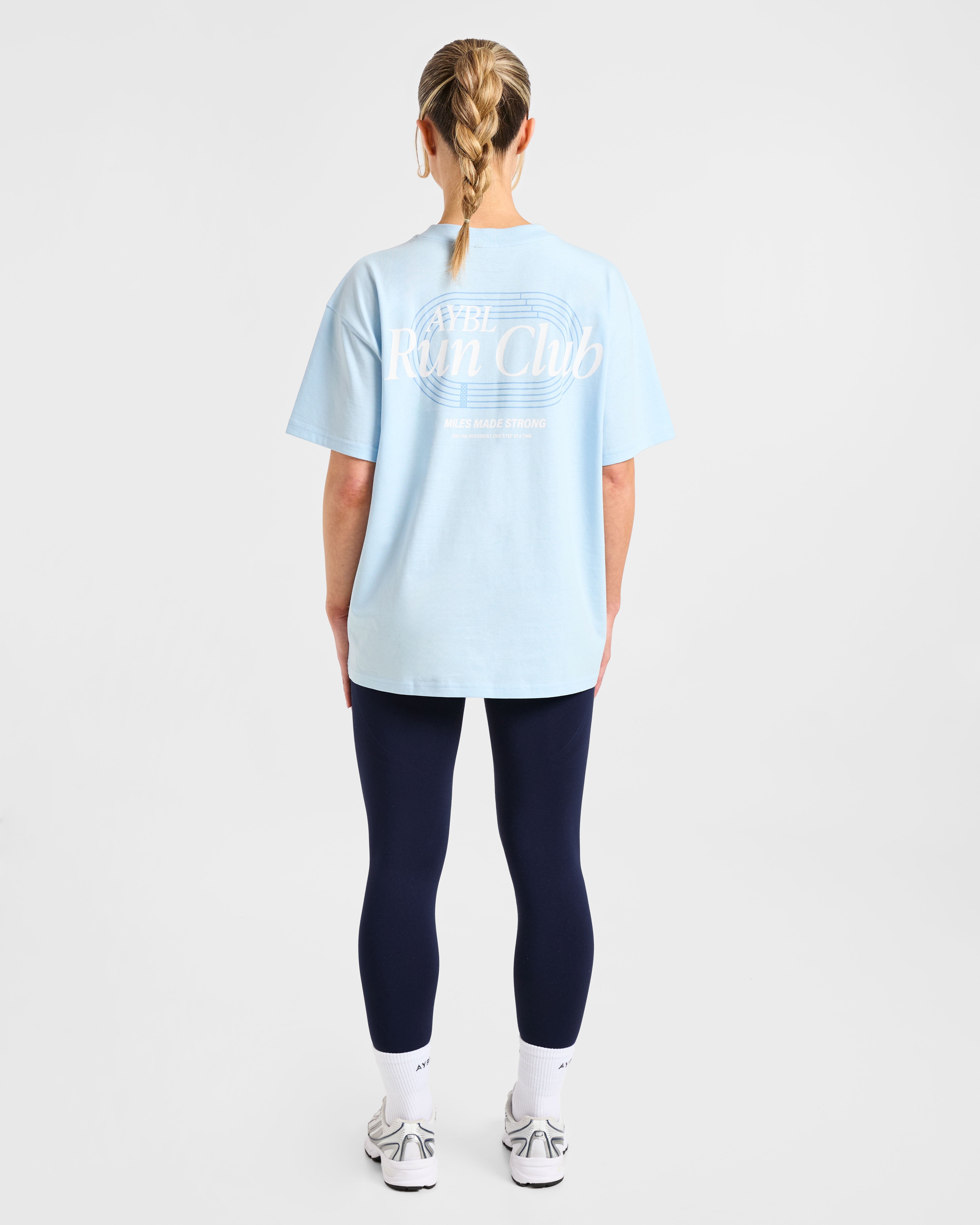 Run Club Oversized T Shirt - Blauw