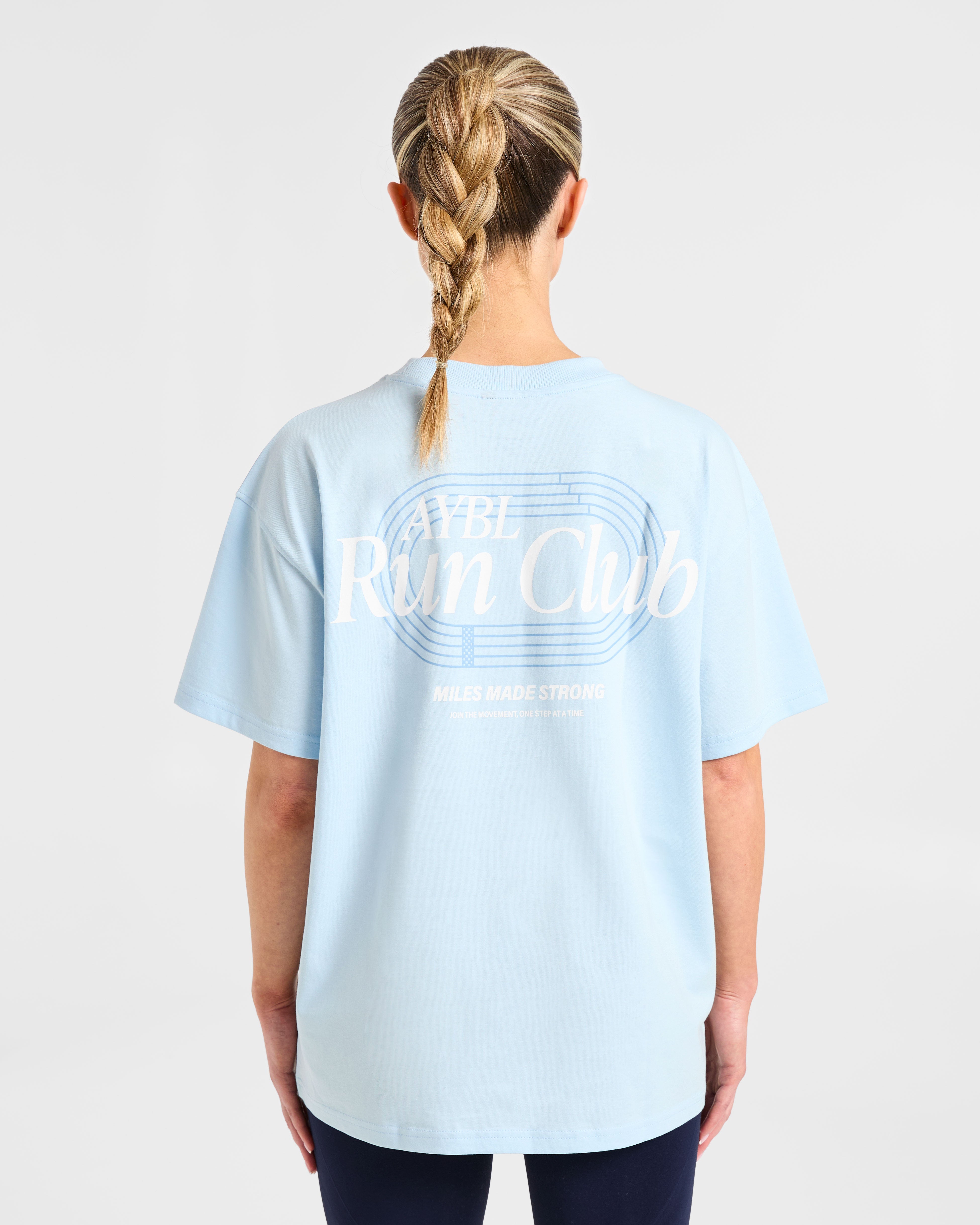 Run Club Oversized T Shirt - Blauw