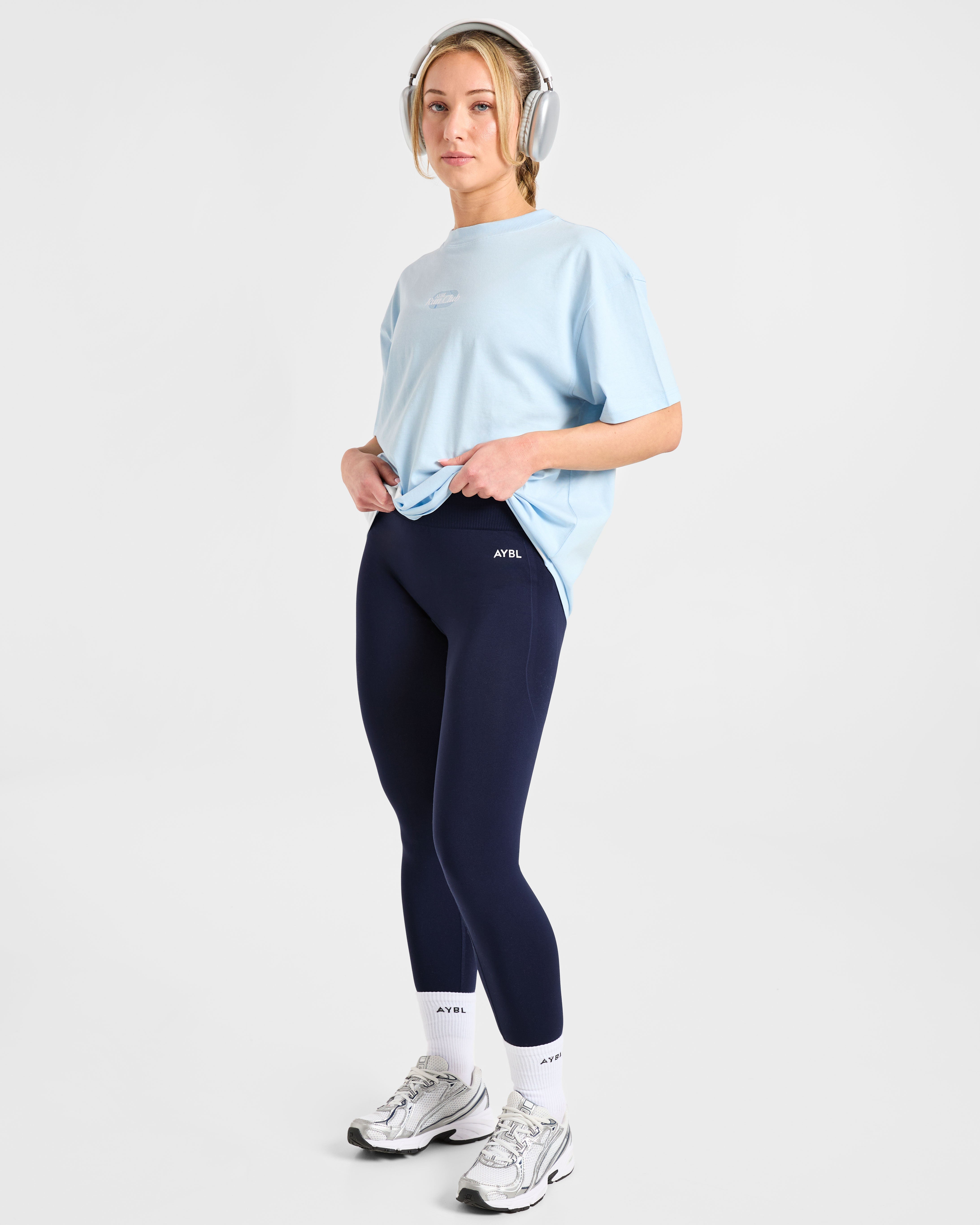 Run Club Oversized T Shirt - Blauw