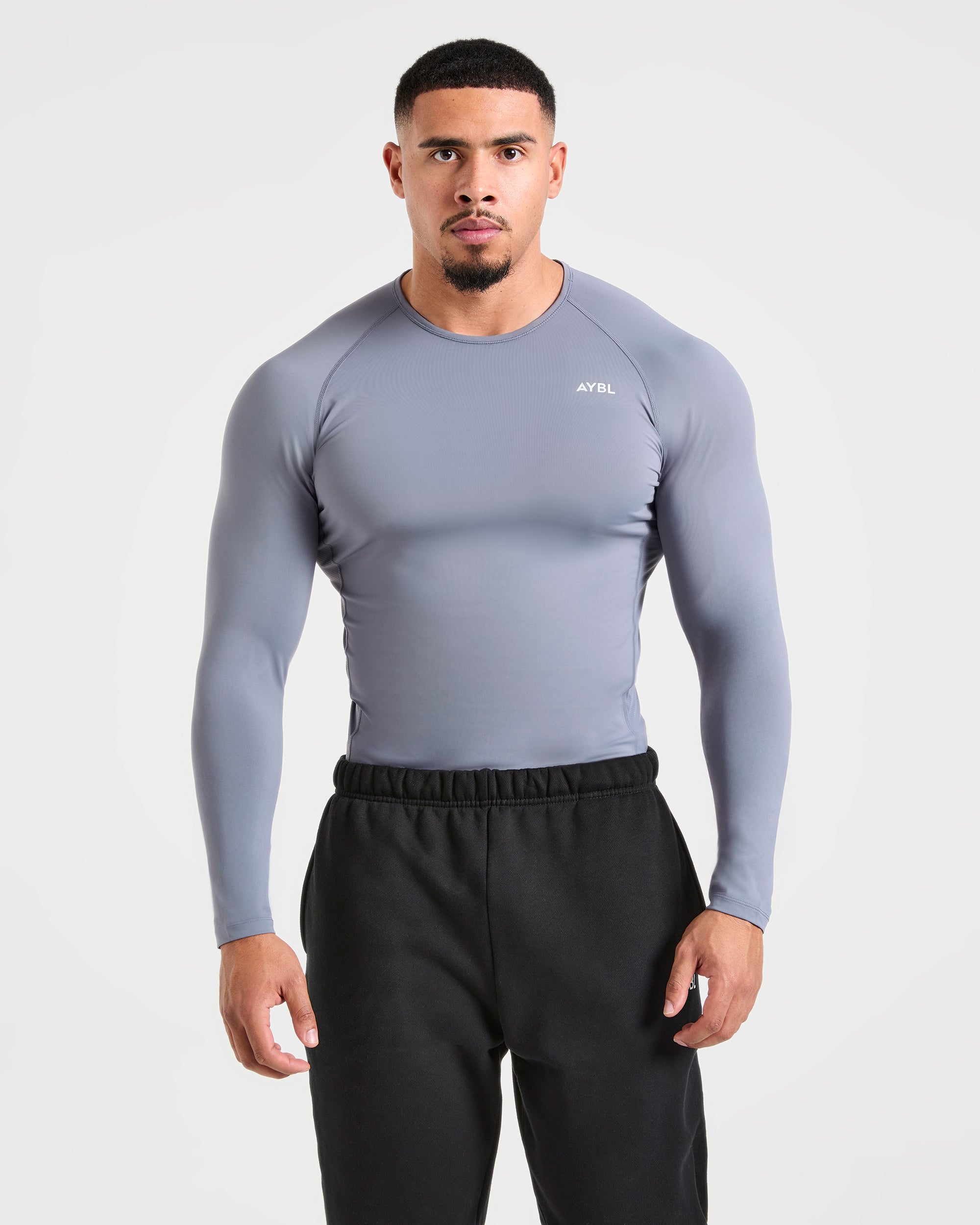 Compression Long Sleeve T Shirt - Slate Grijs