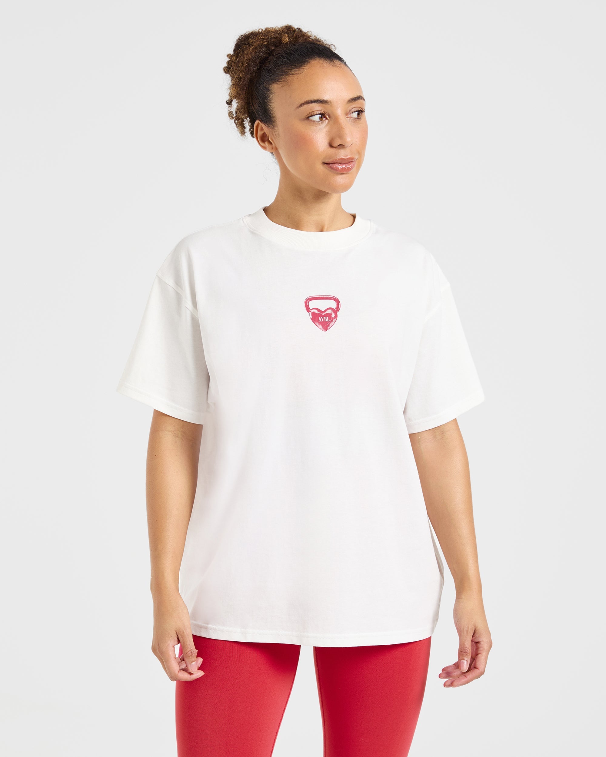 AYBL Lift Love Oversized T Shirt - Wit