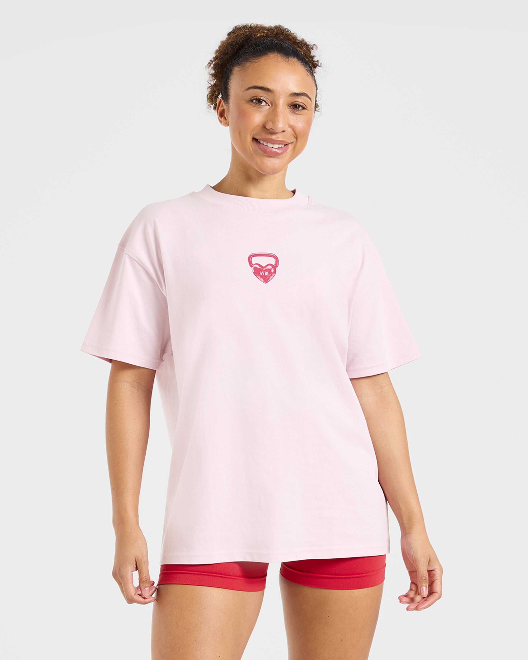 AYBL Lift Love Oversized T Shirt - Iced Roze
