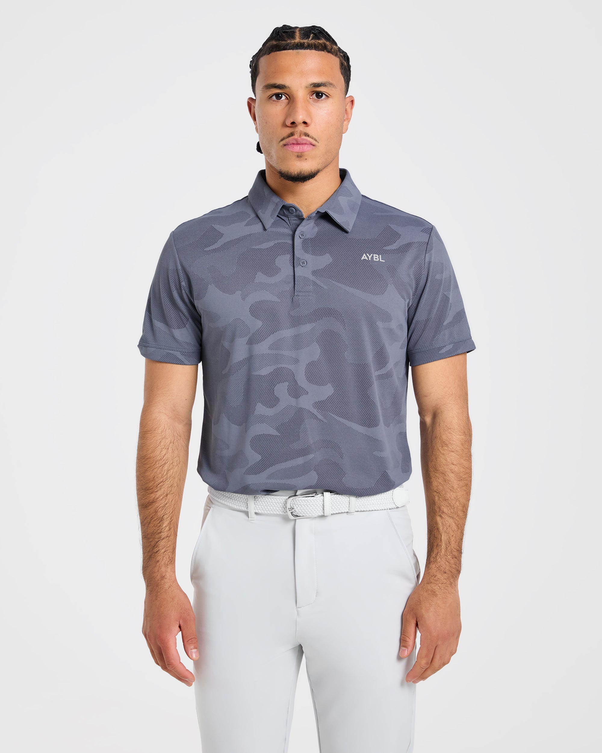 Camo Polo - Slate Blau